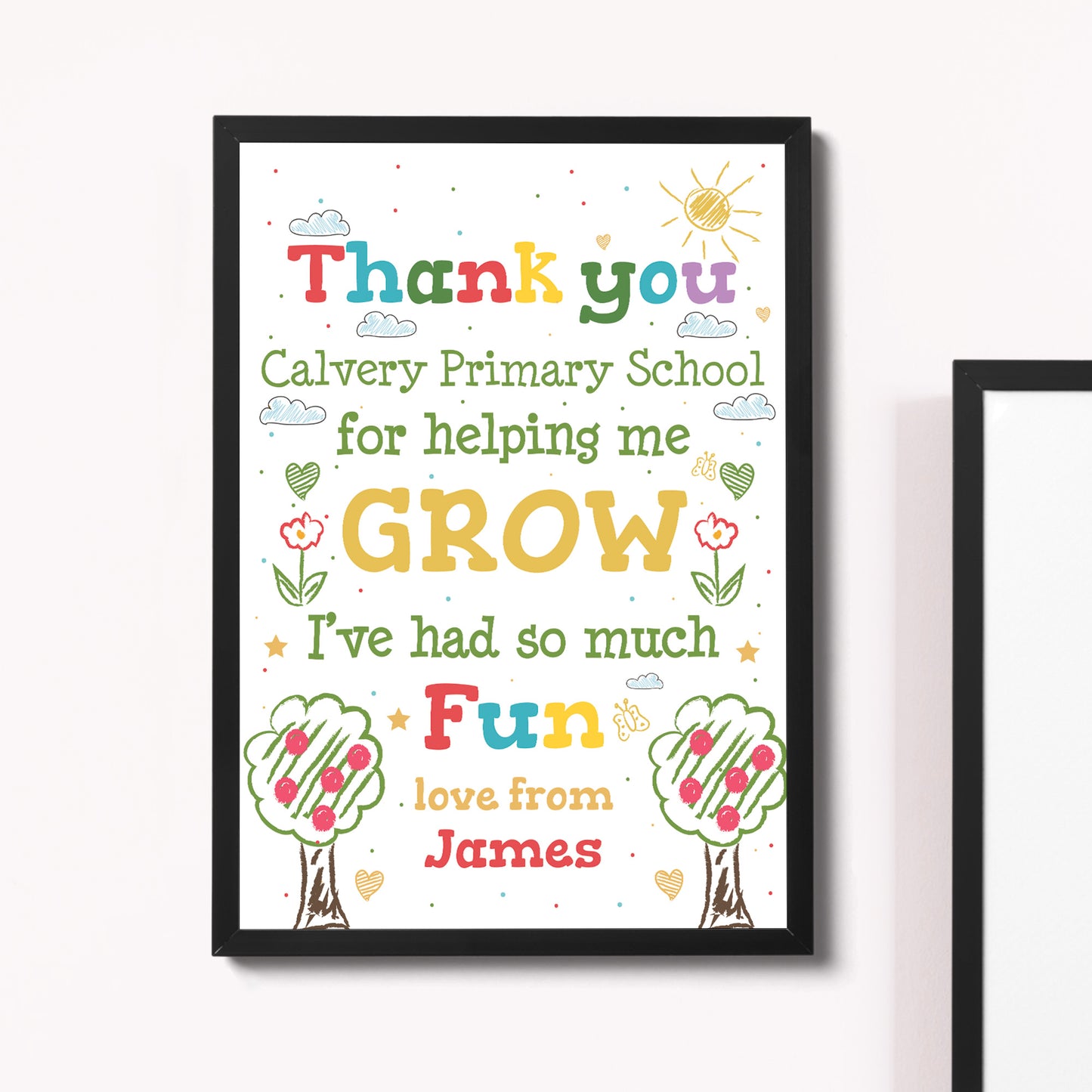 Personalised TEACHER Thank You Gift Class Quote Print Gift