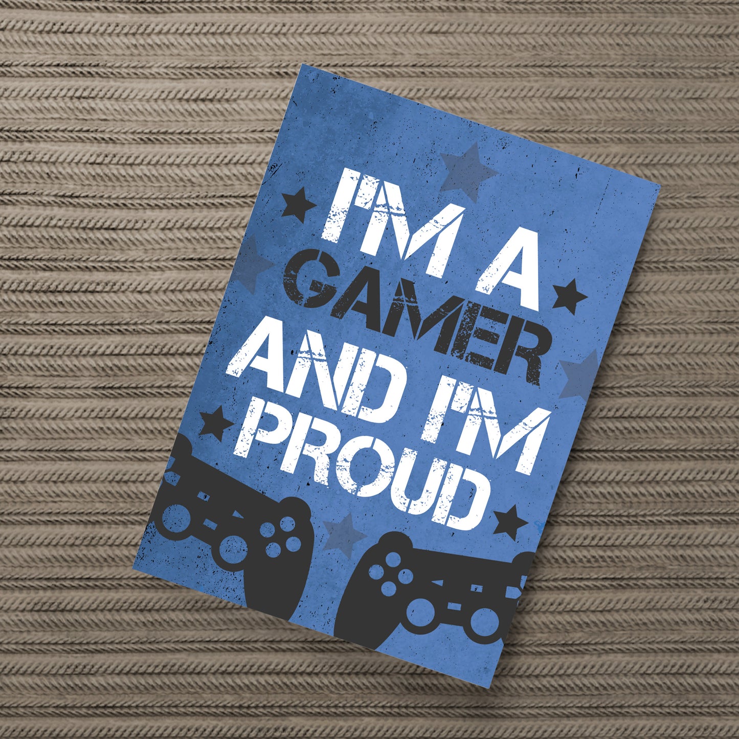 Blue Gaming Prints Games Room Boys Bedroom Decor Gift For Son