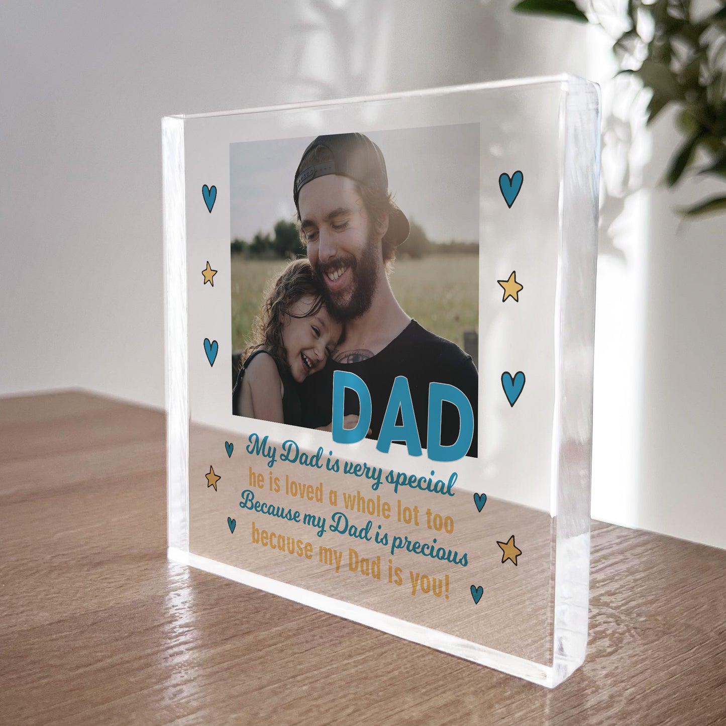 Personalised Dad Gifts For Christmas Birthday Photo Block Daddy