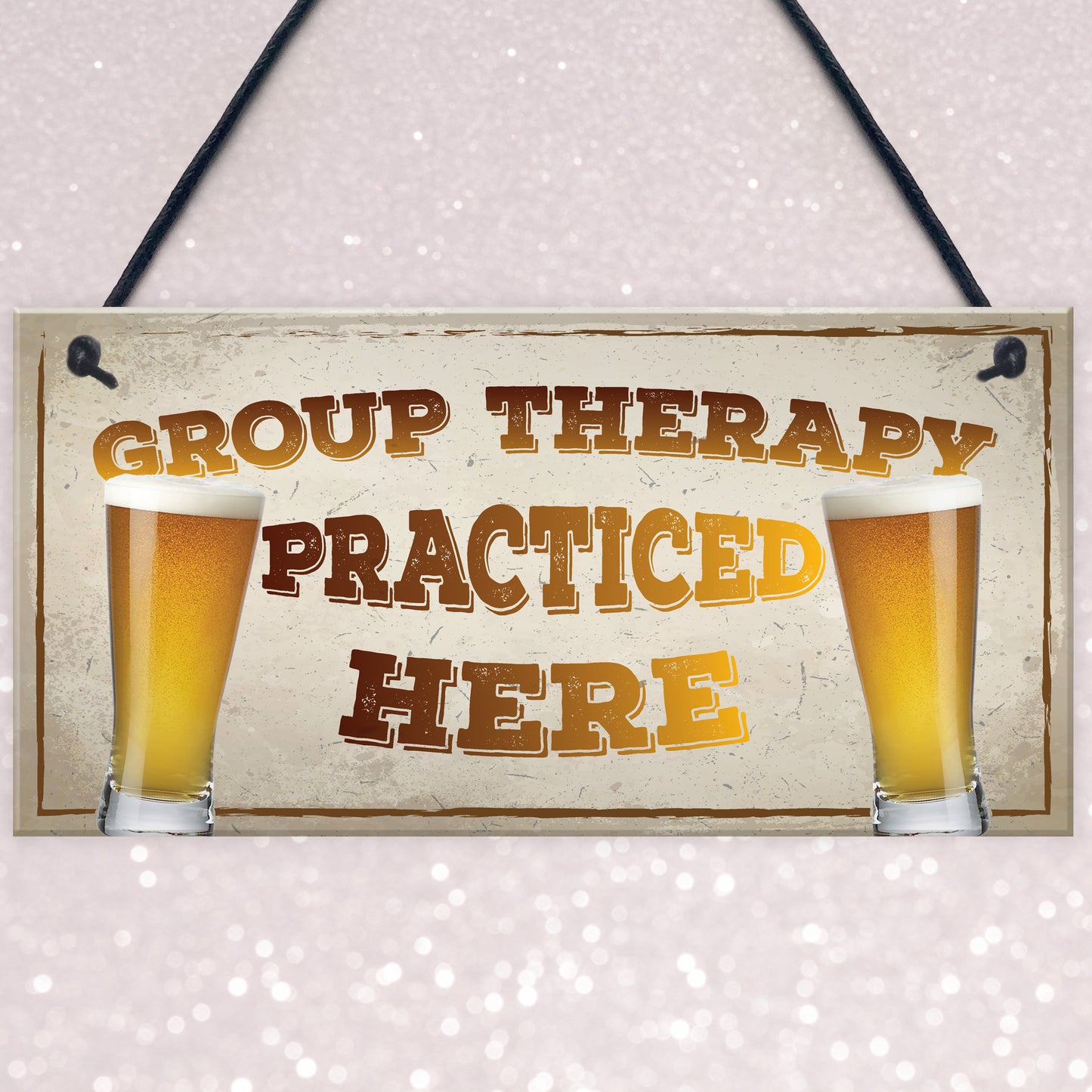 Group Therapy Vintage Retro Wall Decor Bar Pub Plaque Poster