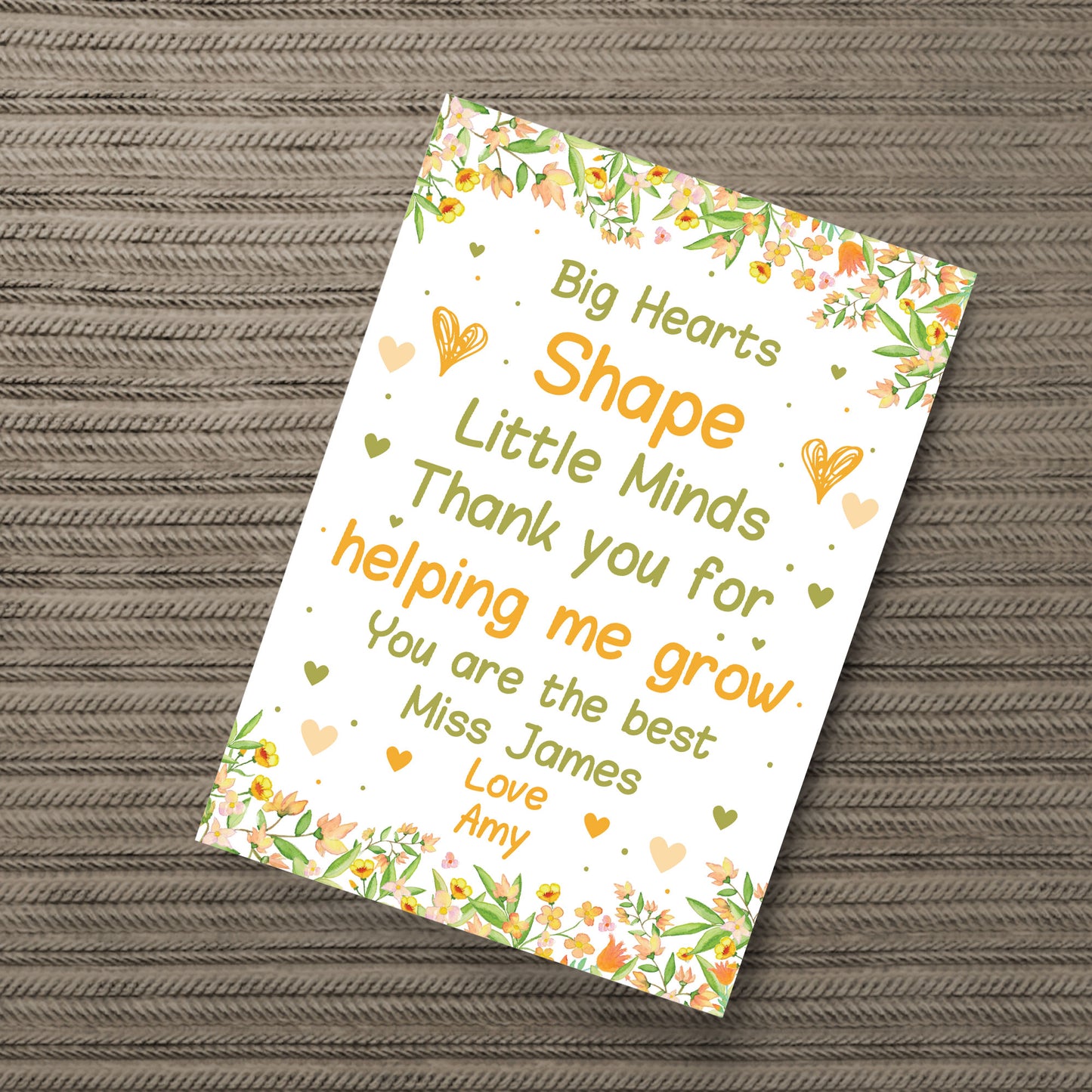 Personalised Thank You Gift Nursery Preschool Teacher Assistant