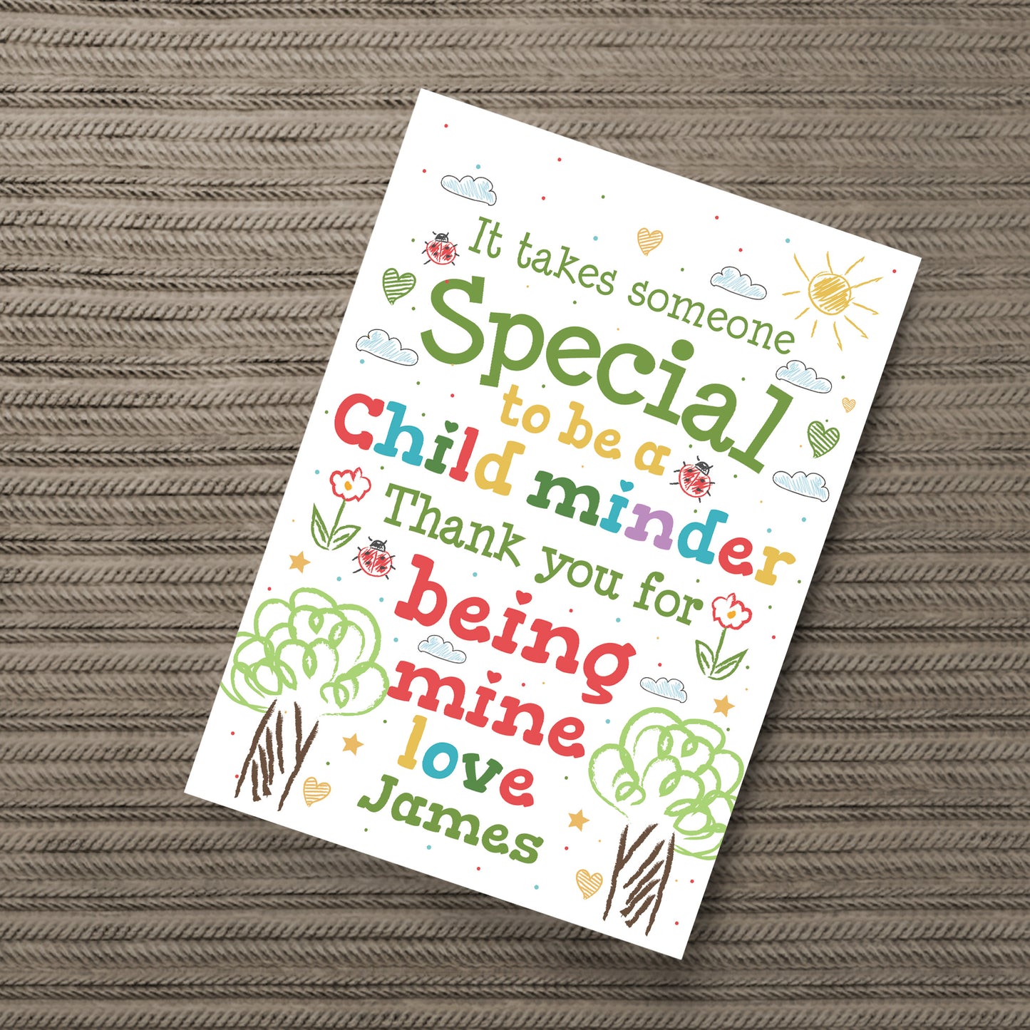 Personalised Thank You Gift Childminder Gifts Leaving School