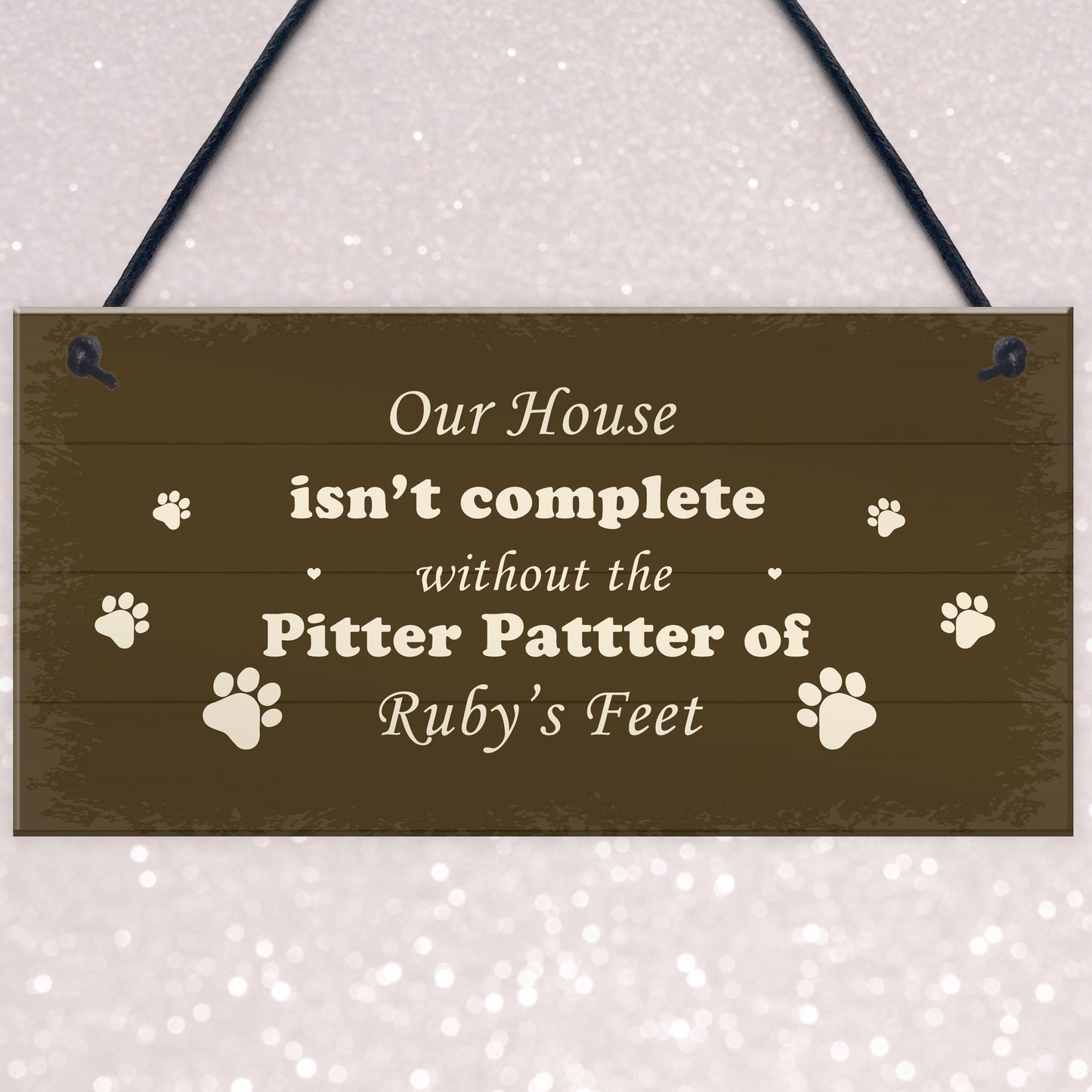 PERSONALISED Pitter Patter Doggy Feet Dog Lover Gift Pet Sign