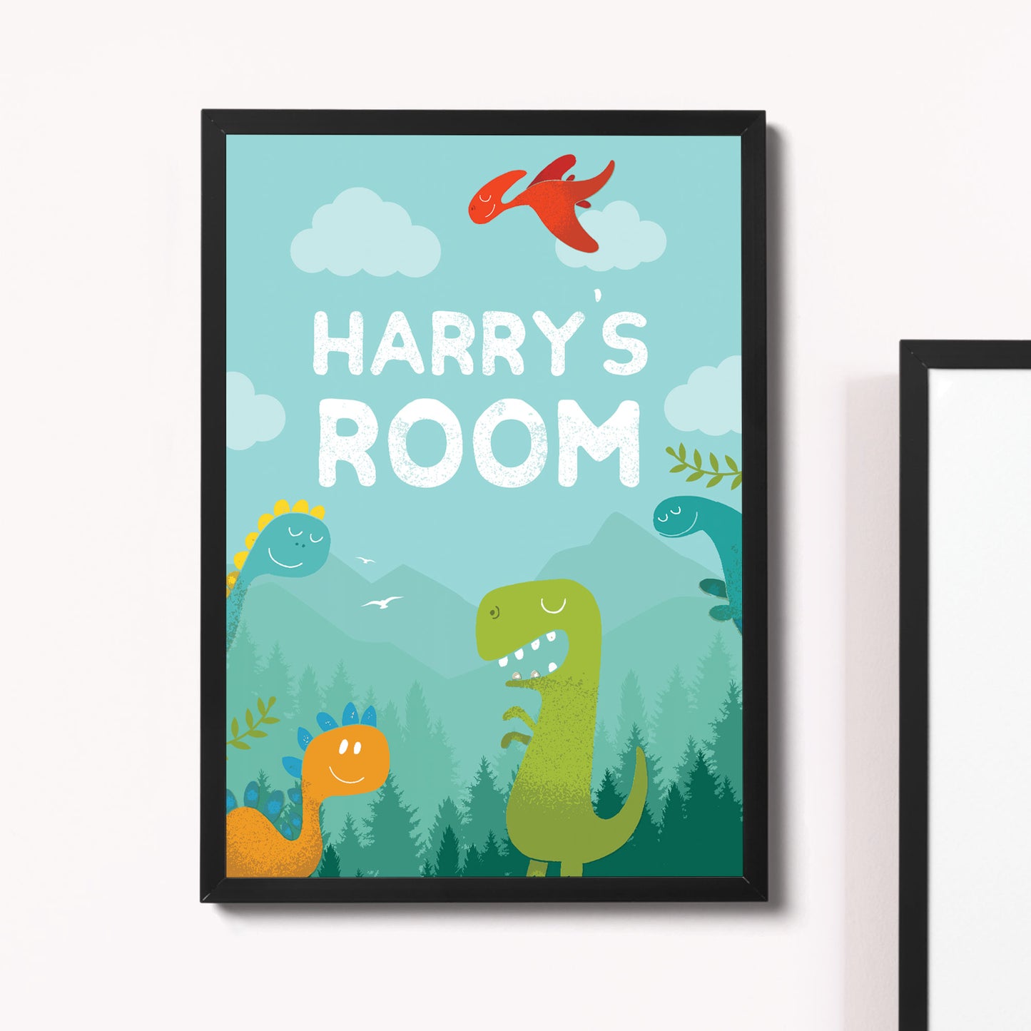 PERSONALISED Boys Bedroom Sign Dinosaur Wall Art Bedroom Decor