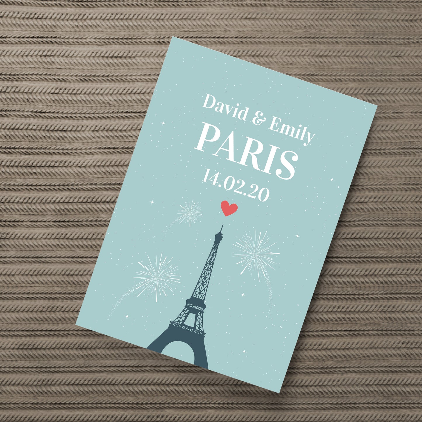 Personalised Paris Print Holiday Reveal Gift Keepsake