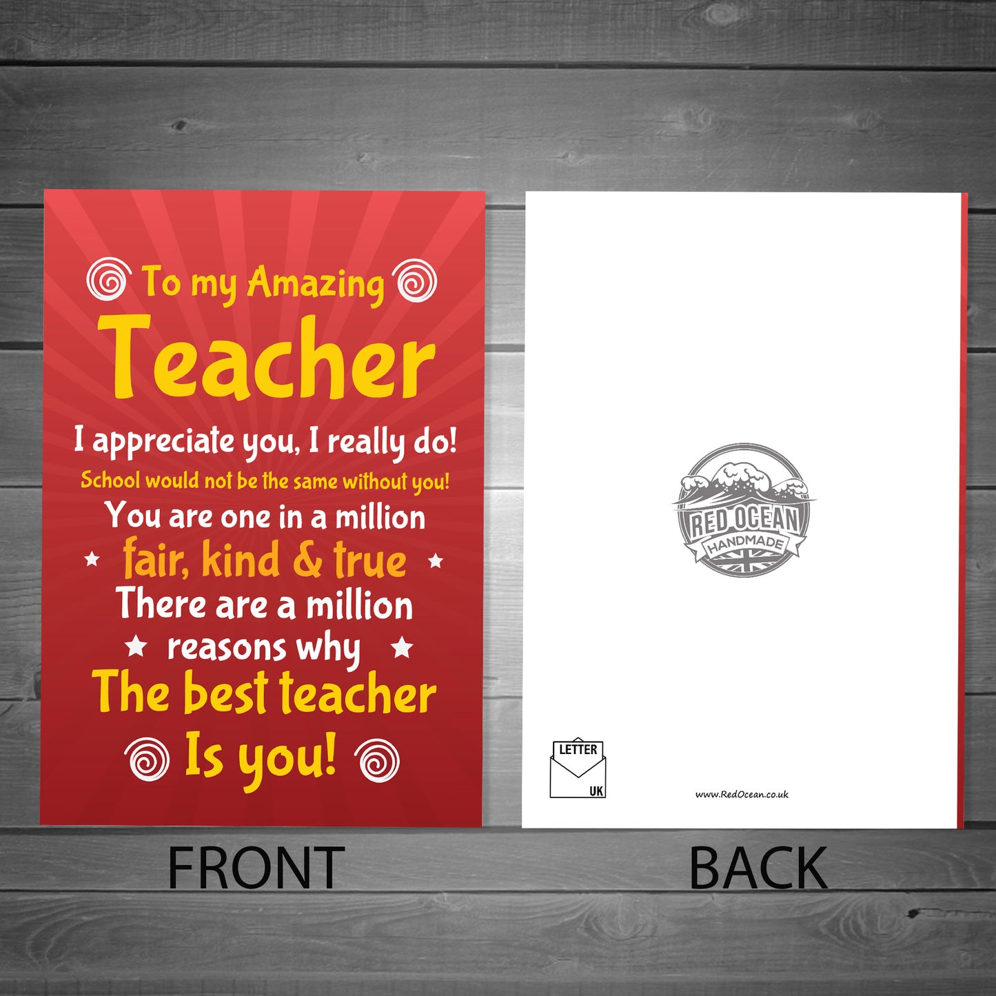 Amazing Teacher Thank You Card For Teacher Assistant Him Her