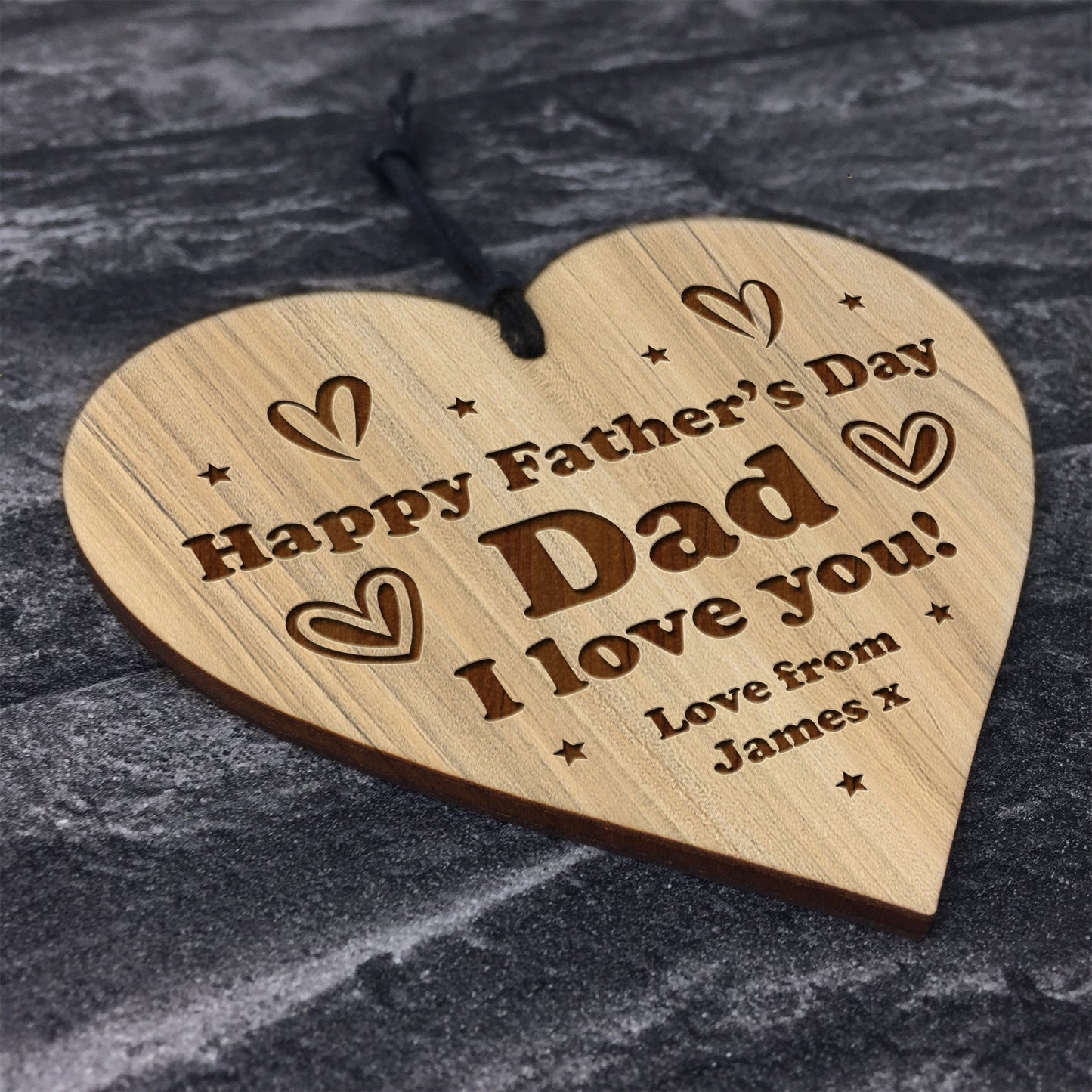 Fathers Day Gift Engraved Heart Gift From Daughter Son Gift