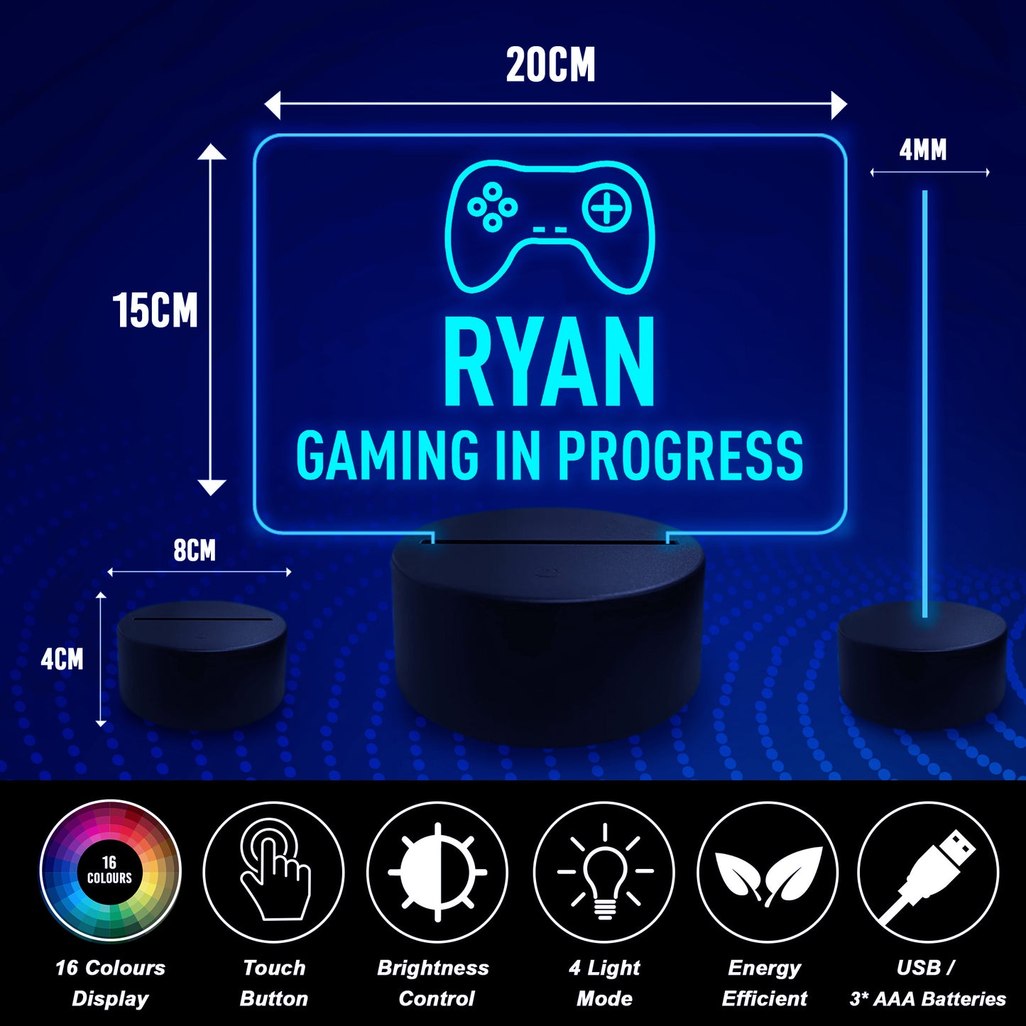 Gaming Sign Personalised Neon LED Sign Computer Game Man Cave