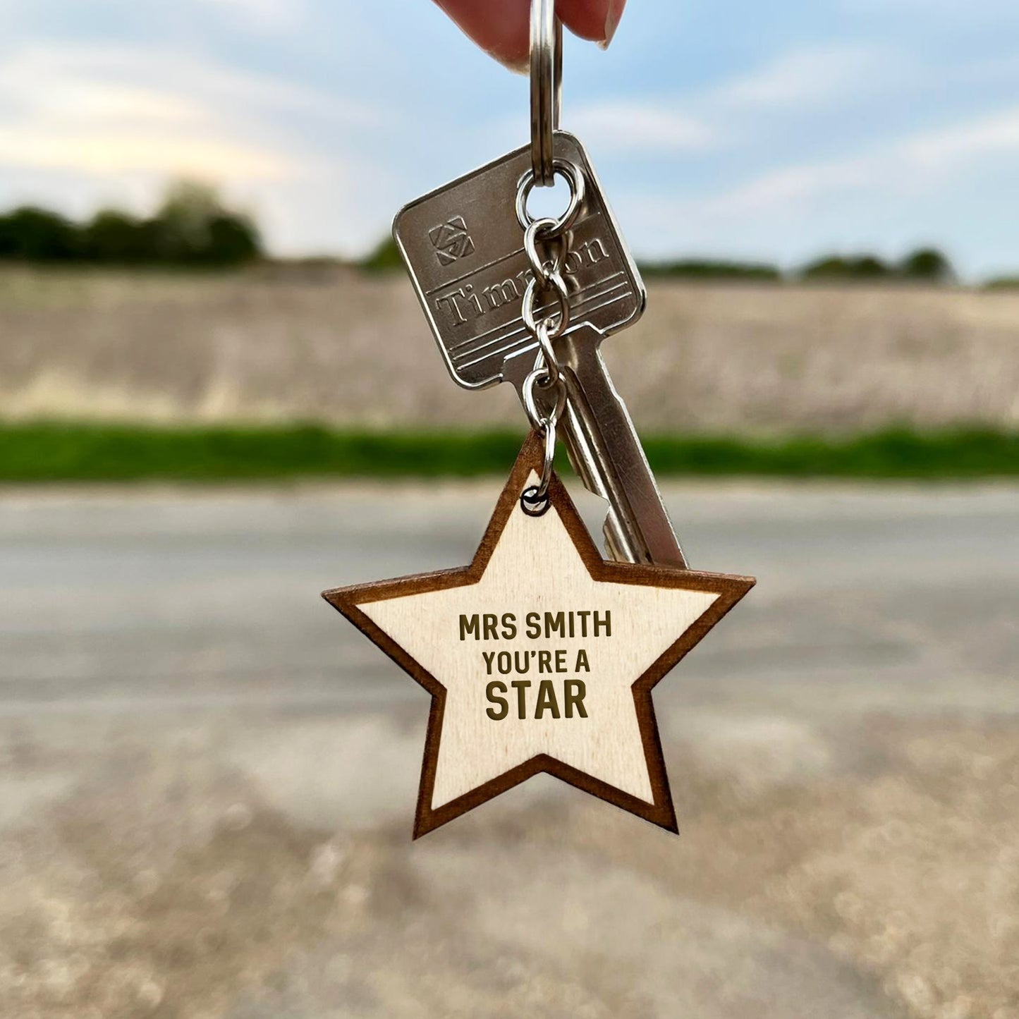 eacher Appreciation Gifts Personalised Wood Keyring Thank You