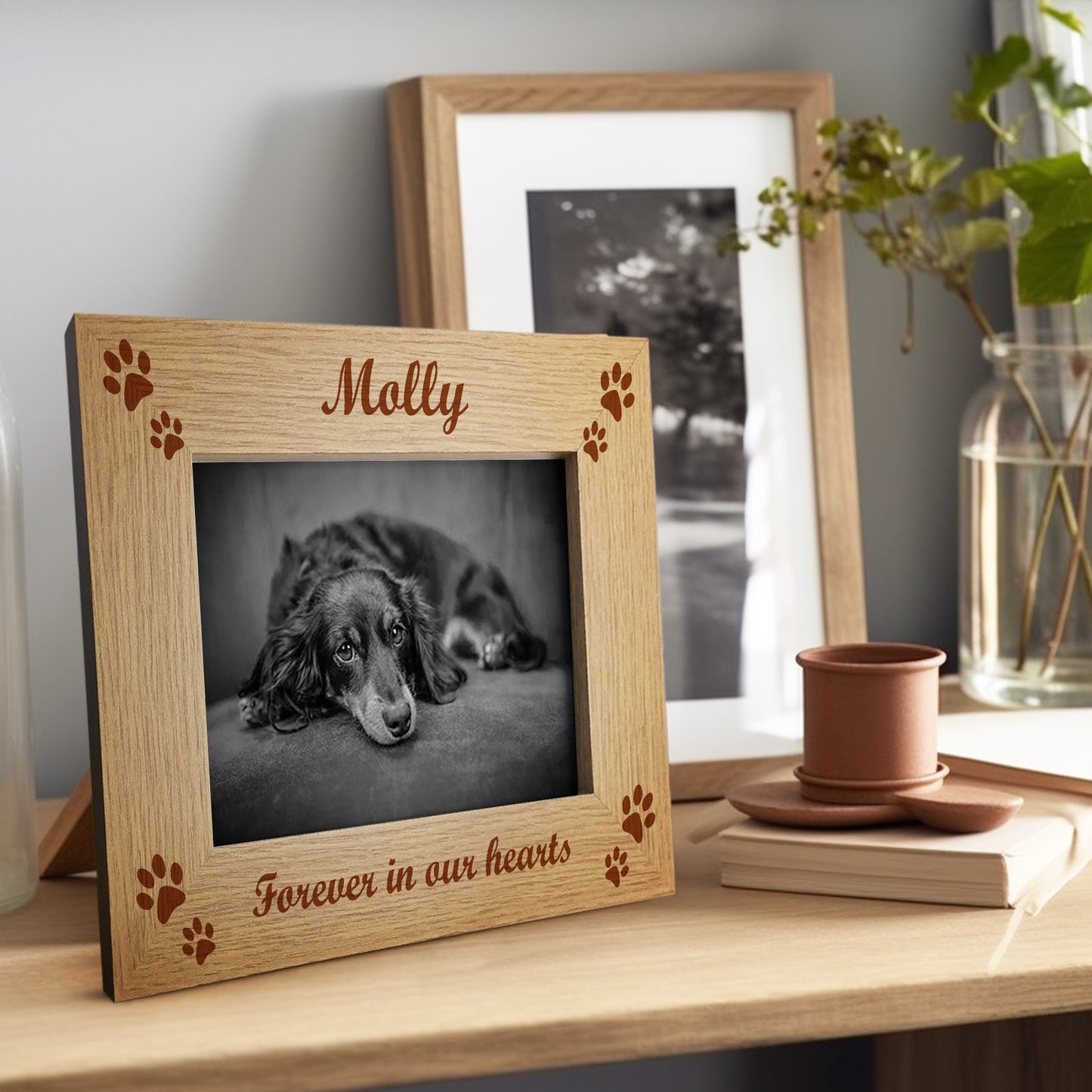 Personalised Forever In Our Hearts Photo Frame Dog Cat Memorial