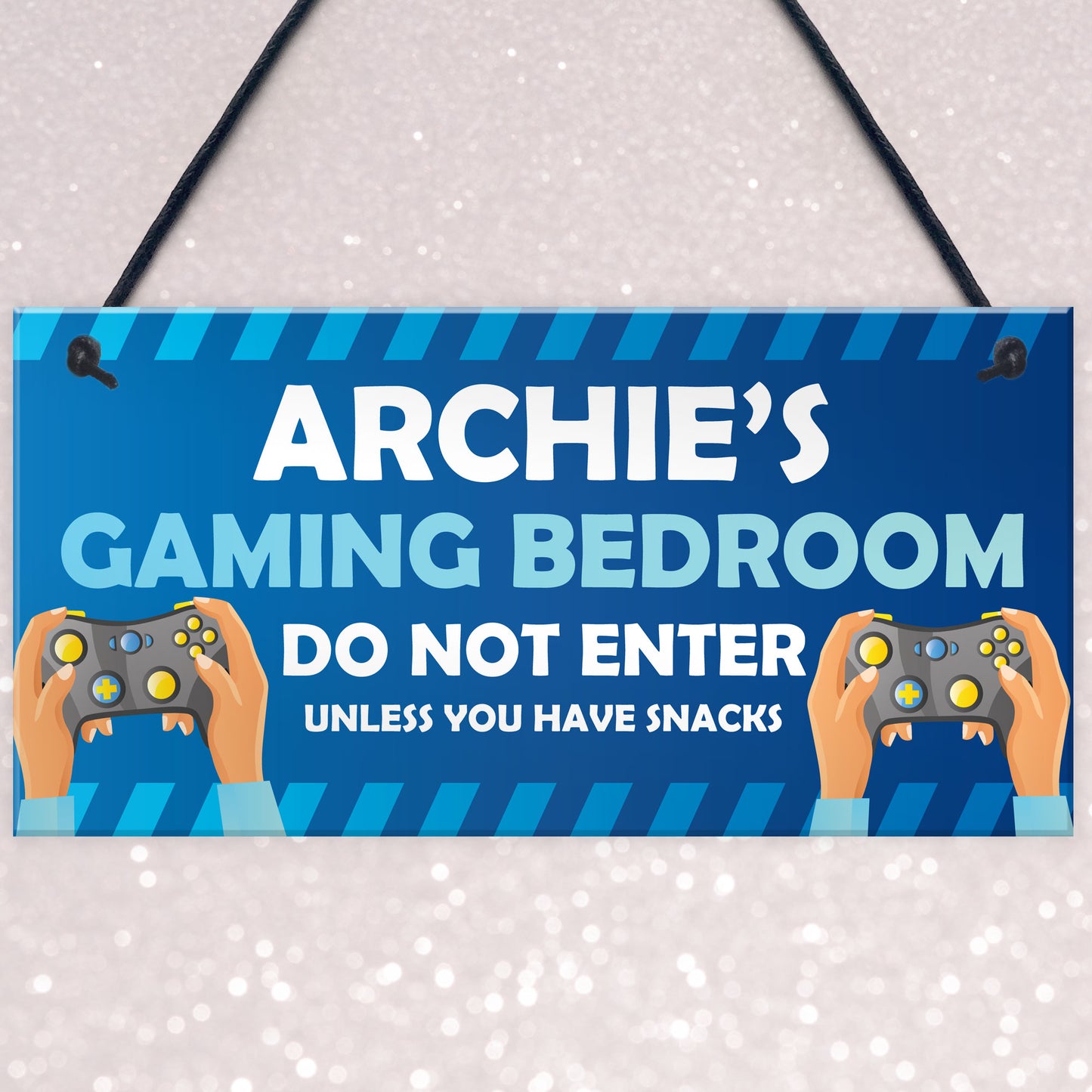 DO NOT ENTER Gaming Bedroom Funny Gamer Gift Personalised