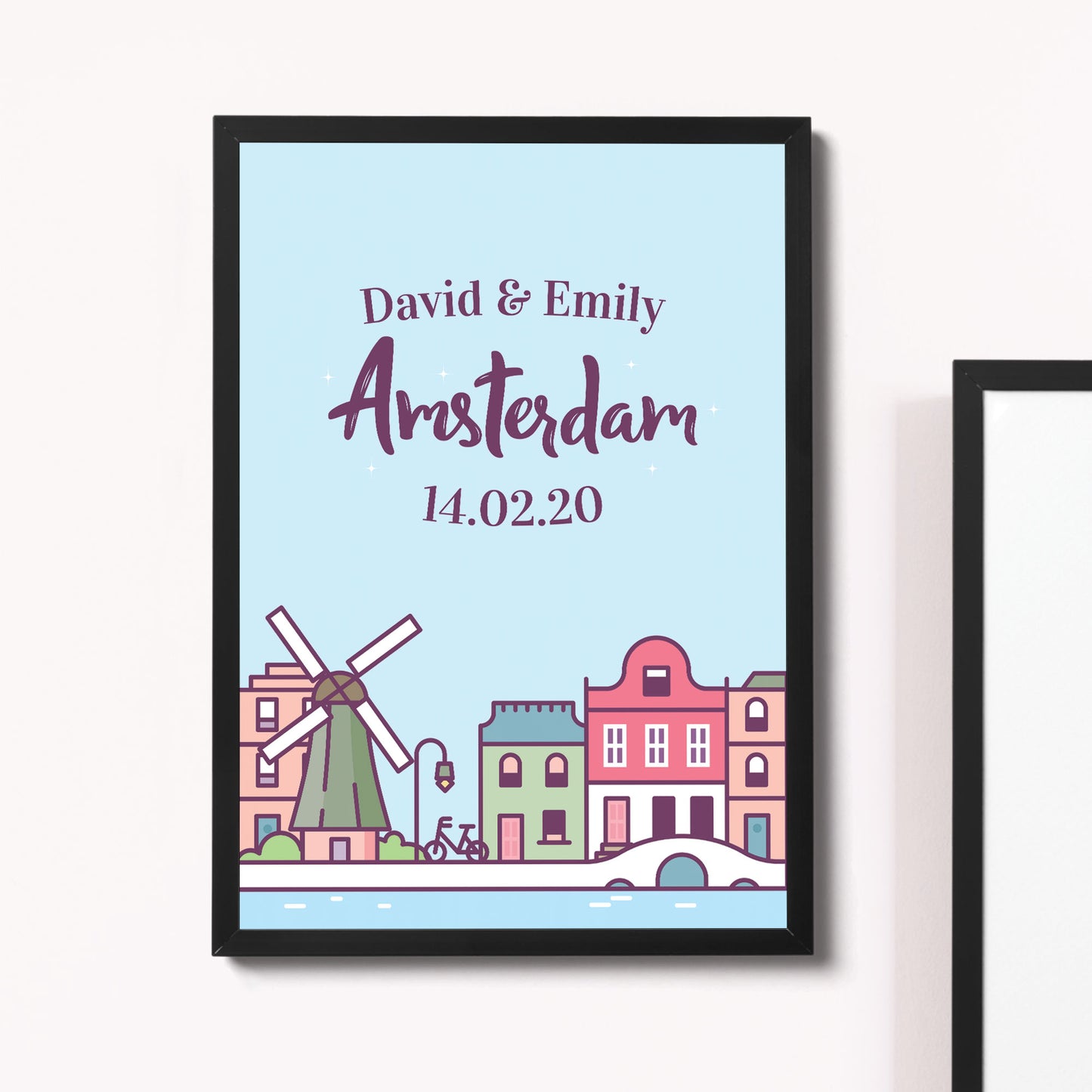 Personalised Amsterdam Framed Holiday Reveal Keepsake