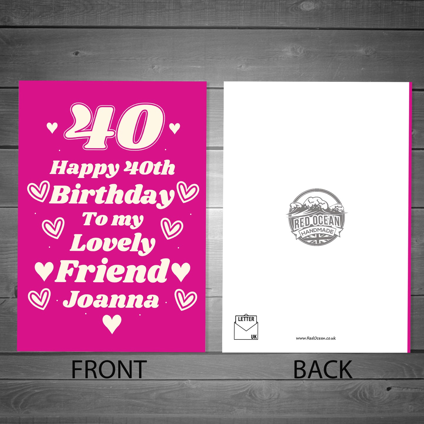 Personalised Birthday Card For Bestie Best Friend 40th Birthday