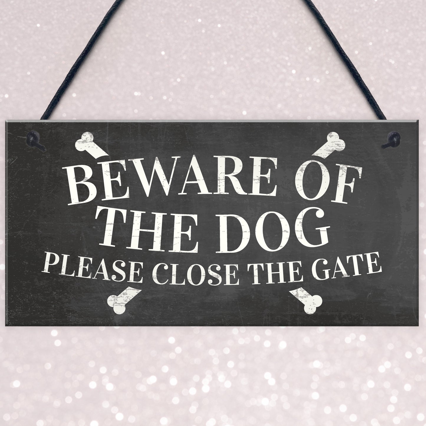 Beware Of The Dog Warning Sign Garden Gate Hanging Plaque Gift