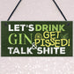 Novelty Gift For Gin Lovers Alcohol Man Cave Bar Plaque Gin Sign