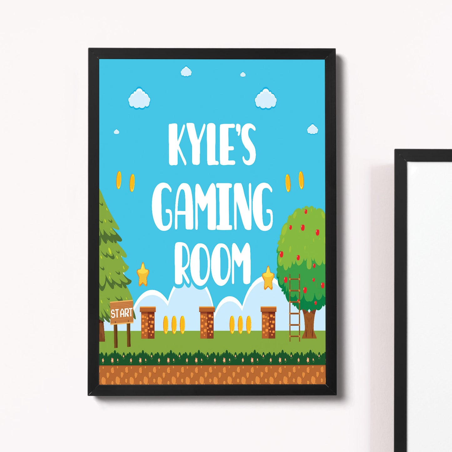 Gaming Poster Personalised Wall Print Retro Arcade Boys Bedroom