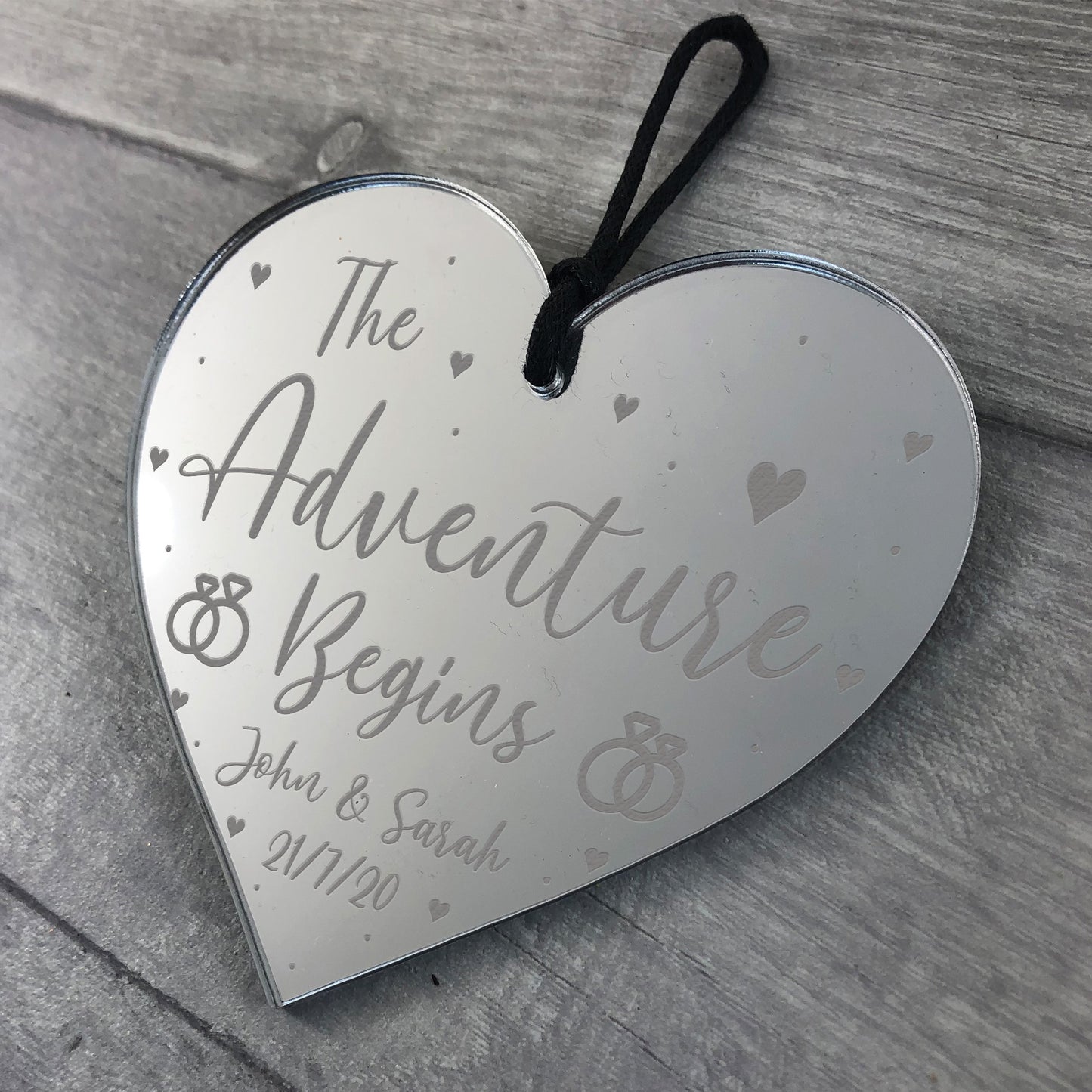 Handmade Engagement Gift Personalised Hanging Heart