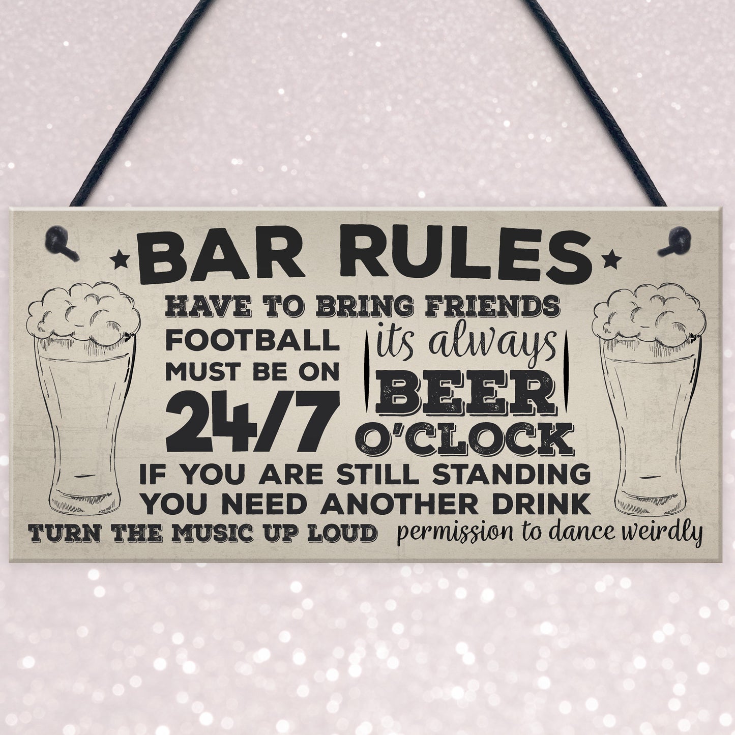 Bar Rules Still Standing Alcohol Beer Pub Plaque Funny Man Cave