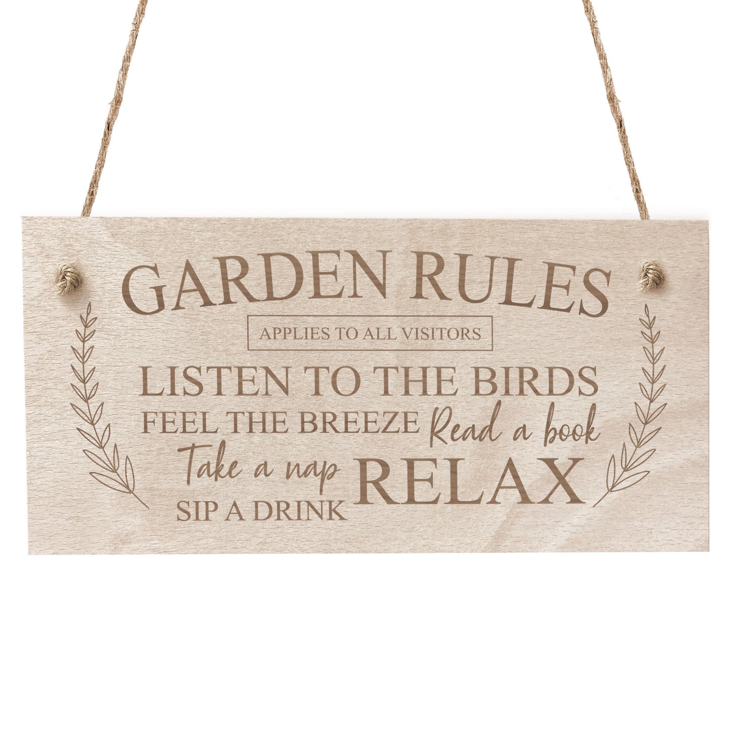 Garden Rules Sign Engraved Hanging Wall Sign Shed Summerhouse
