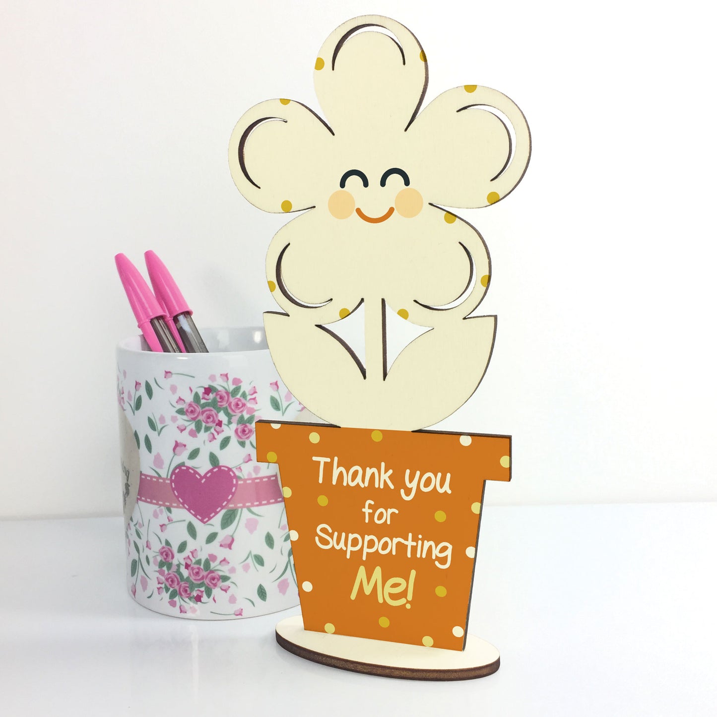 Teacher Gift Quirky Thank You Gift Wooden Flower Friendship Gift