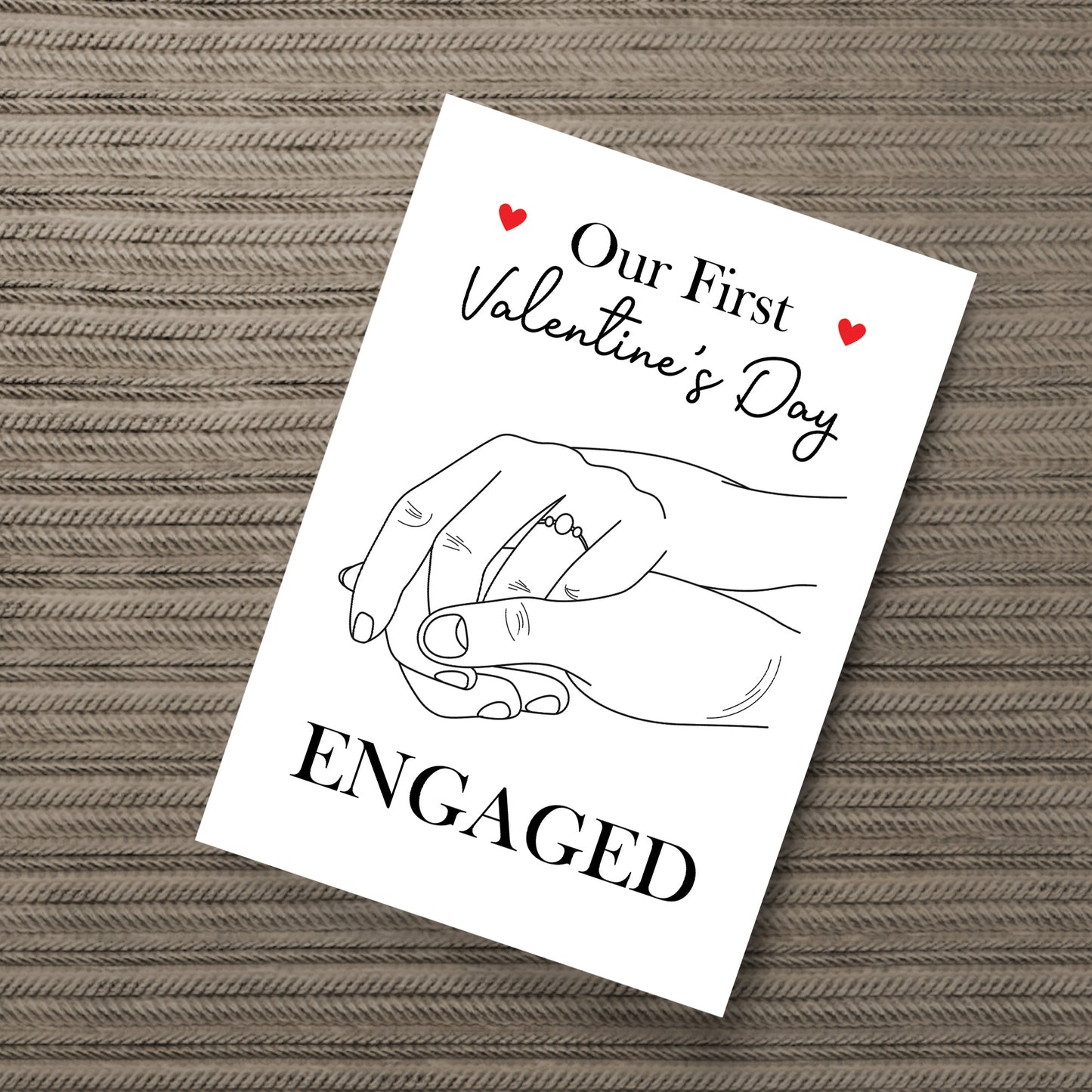 1st First Valentines Day Engaged Print Gift For Couple