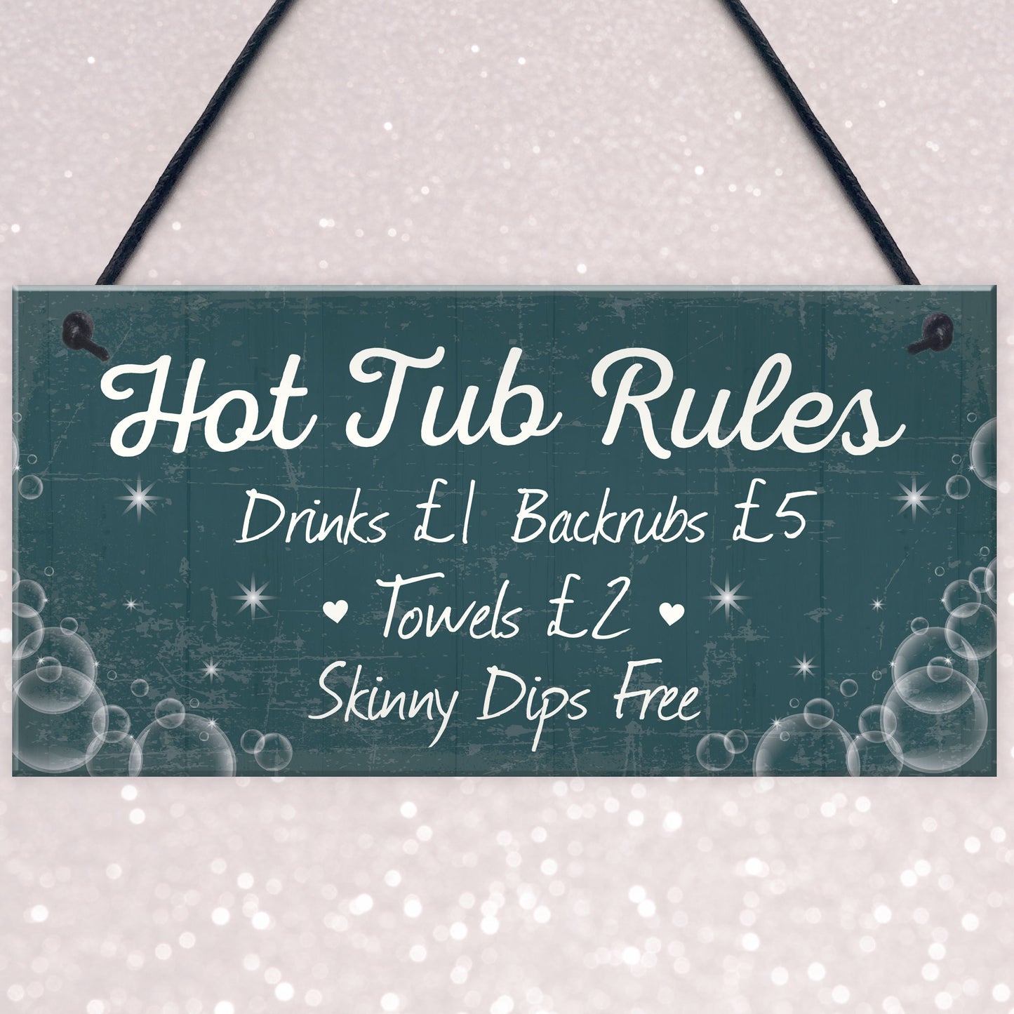 Funny Hot Tub Rules Novelty Hanging Garden Shed Plaque Jacuzzi