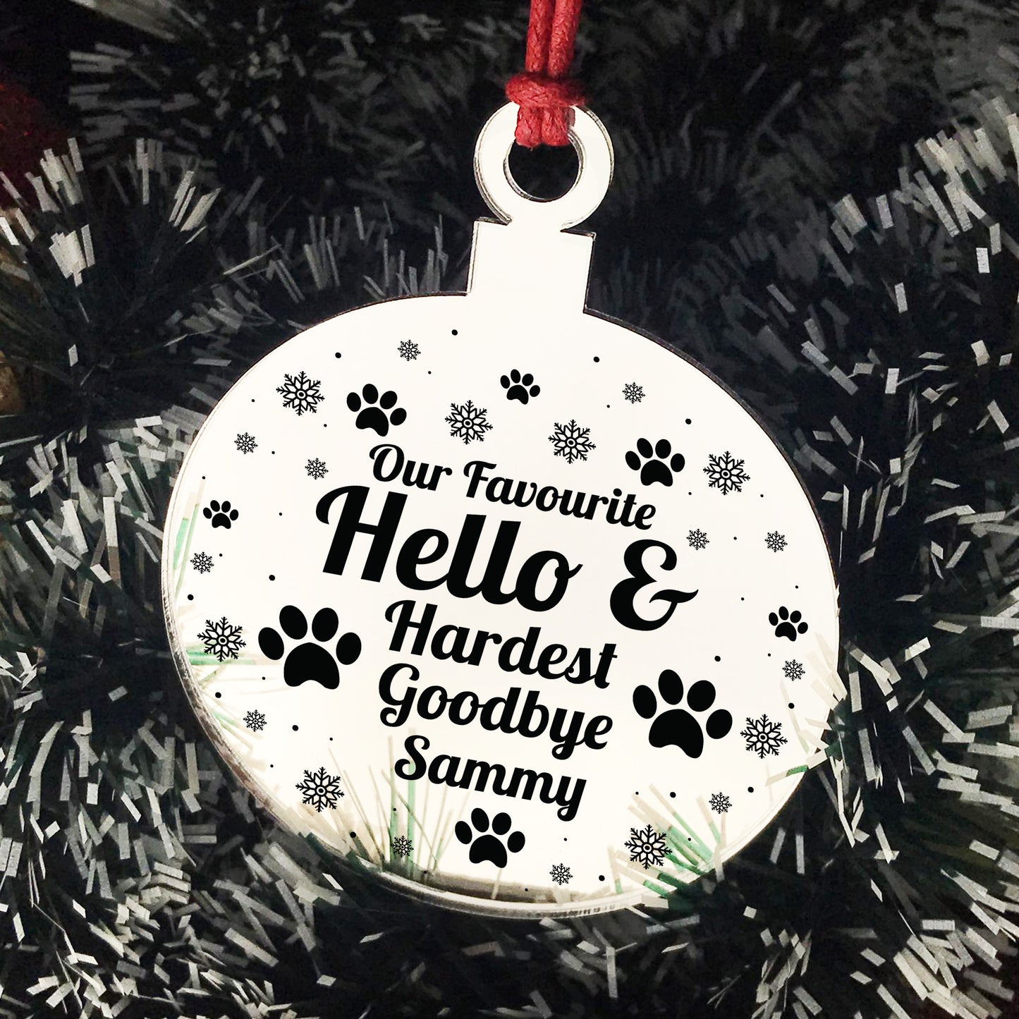 Personalised Memorial Gift For Pet Engraved Hanging Xmas Decor