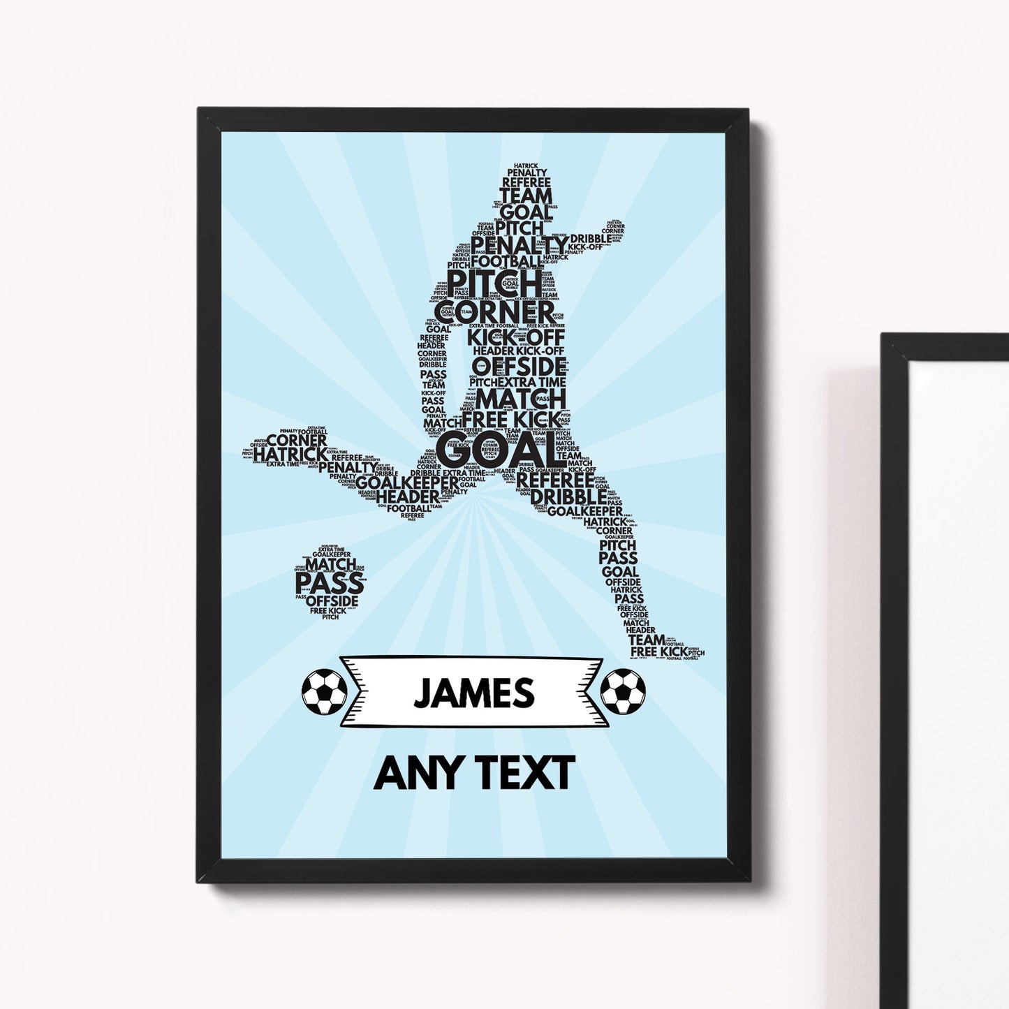 Personalised Boys Bedroom Sign Football Print Boys Bedroom Art