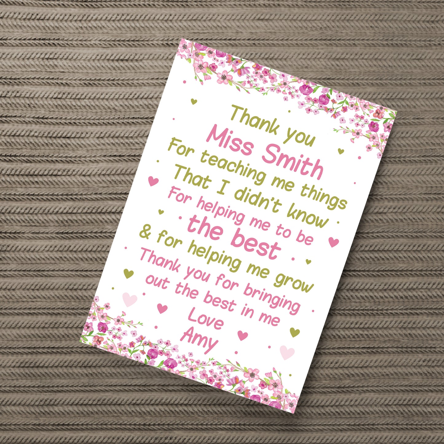 Nursery Pre School Teacher Thank You Gifts Personalised Leaving