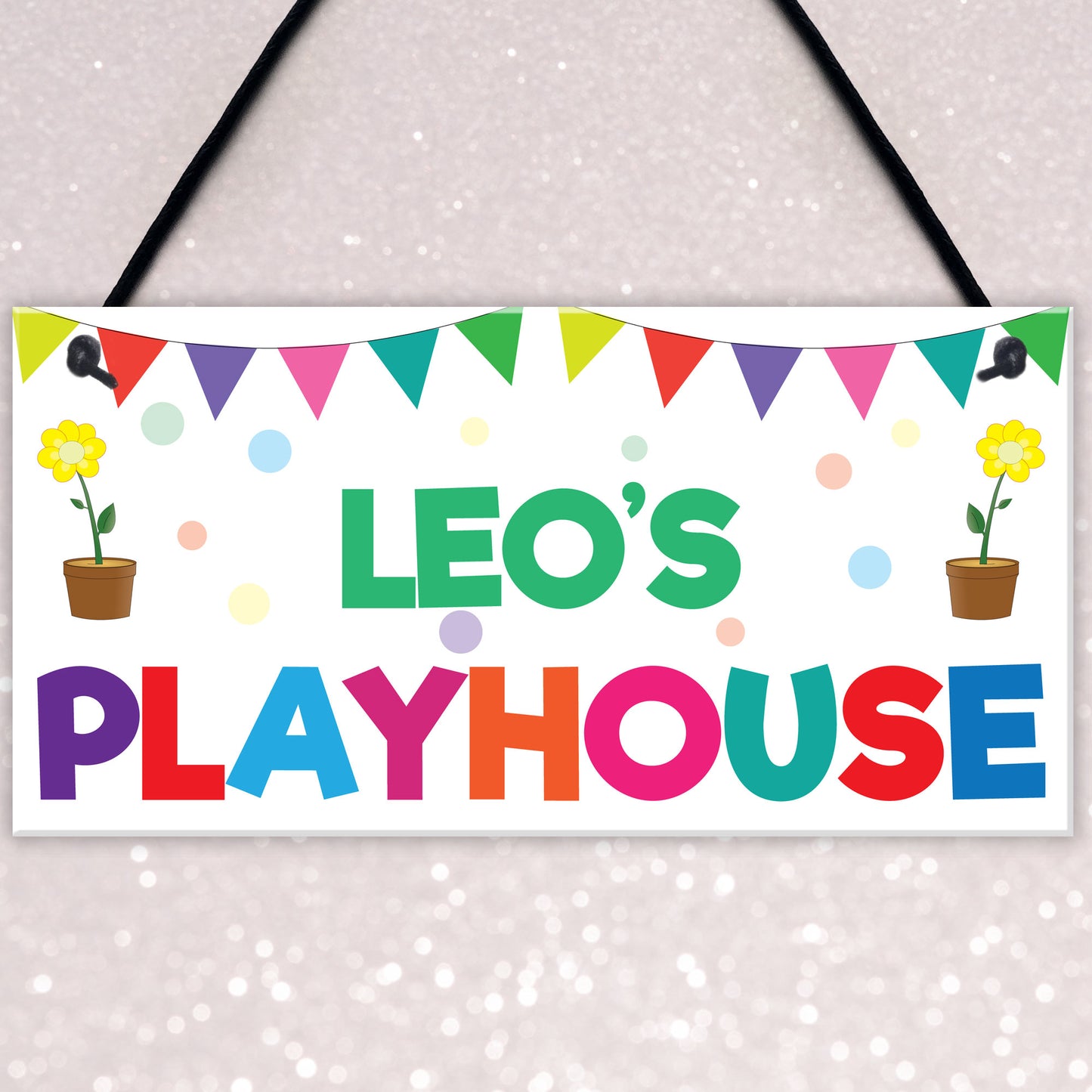 Personalised Child's Name Playhouse Hanging Plaque Sign Gift