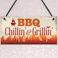 BBQ Chillin & Grillin Barbecue Outdoor Garden Plaque Bar Sign