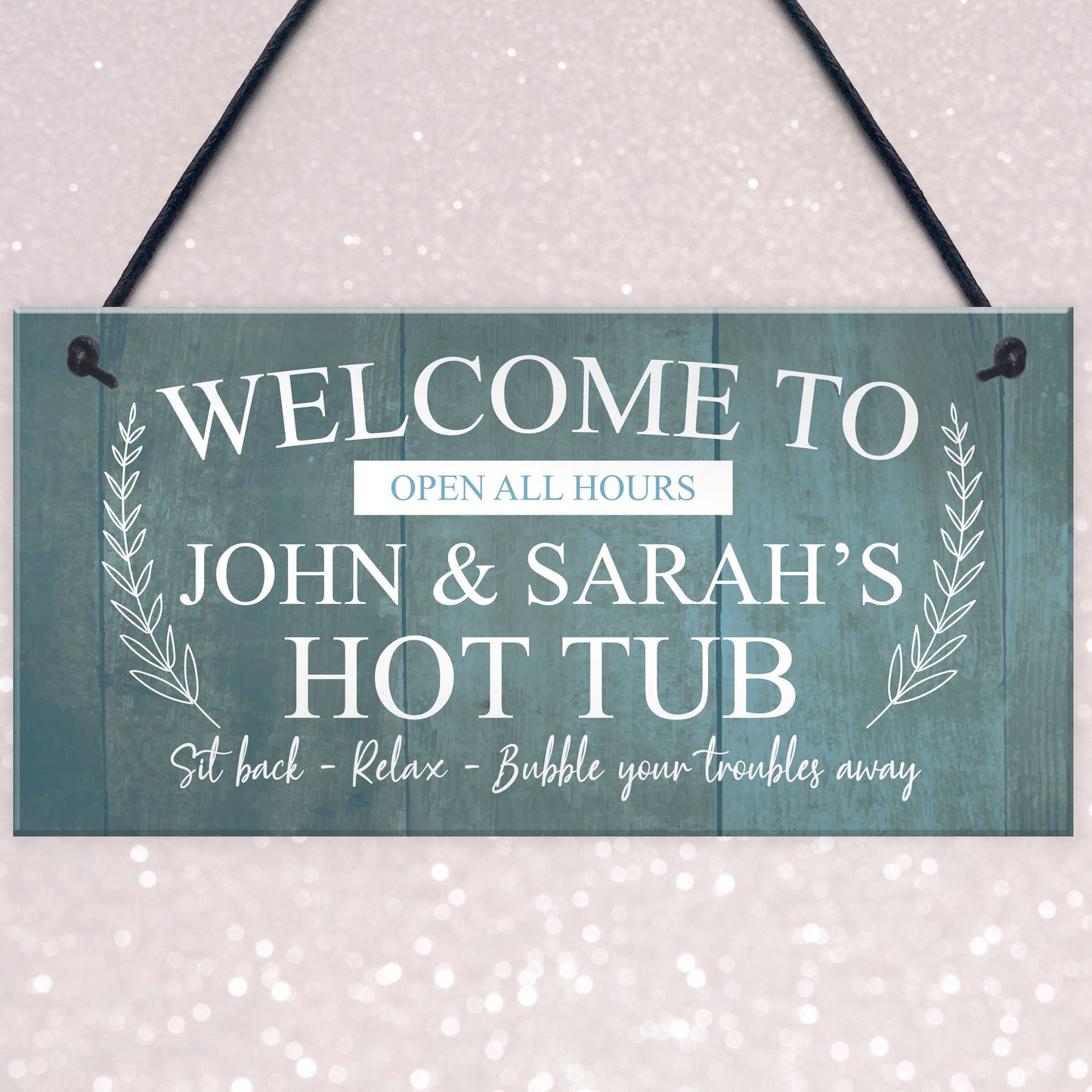 Hanging Hot Tub Sign Personalised Garden Shed Sign New Home Gift