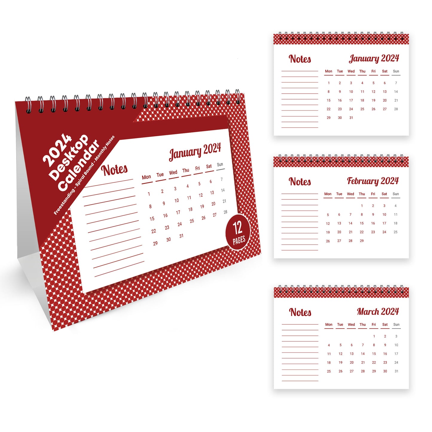 2024 Stand Up Calendar Desk Home Office Calendar 2024 Planner