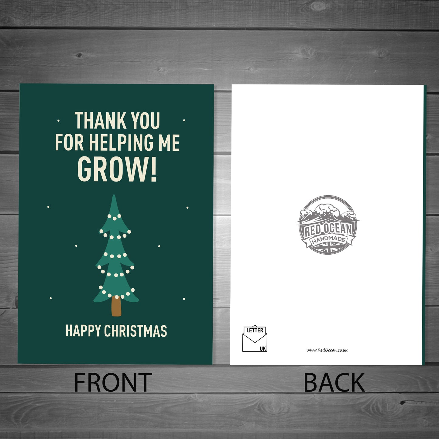 Funny Thank You For Helping Me Grow Christmas Card For Teacher