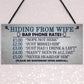 Gifts For Him Funny Man Cave Hiding From Wife Sign Pub Bar