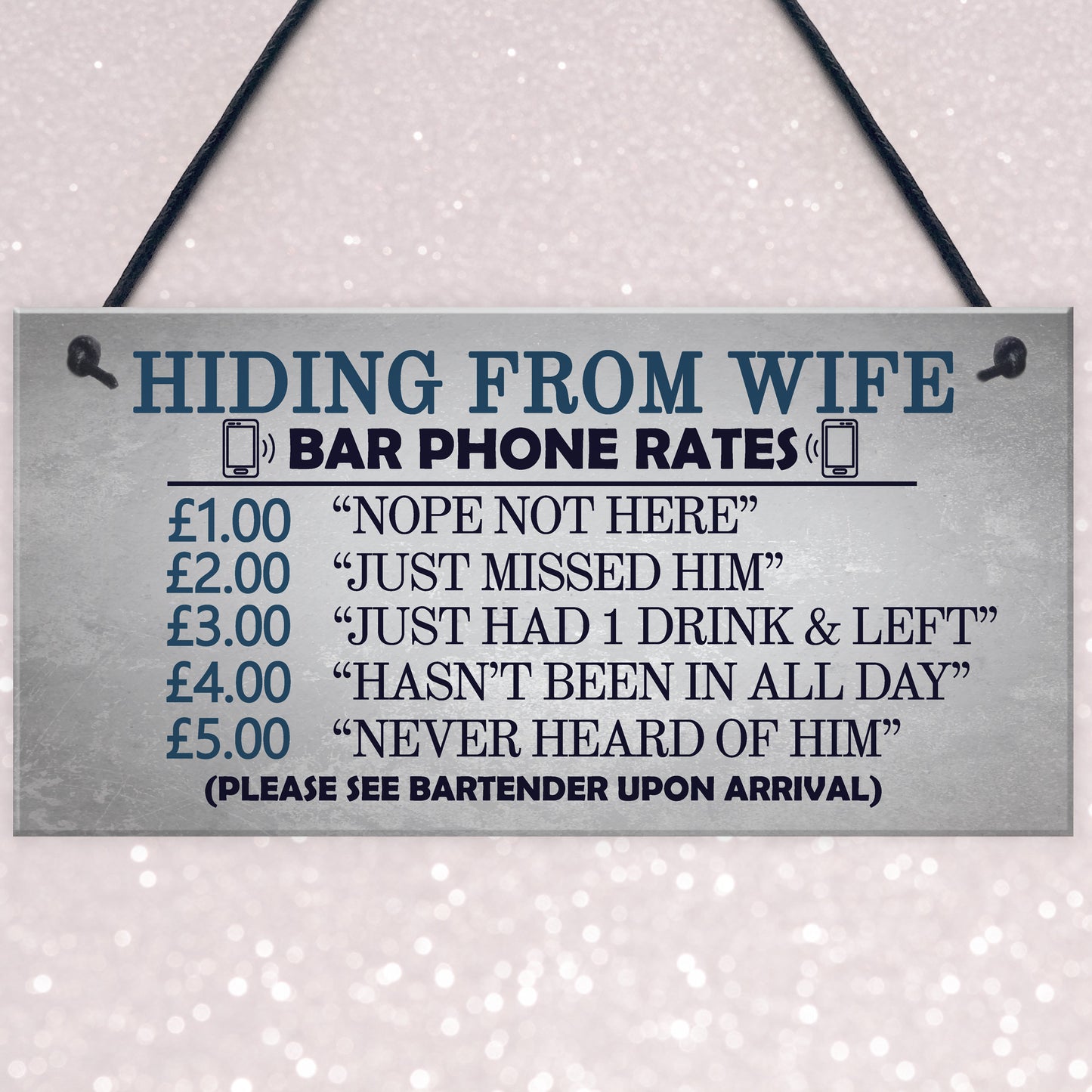 Gifts For Him Funny Man Cave Hiding From Wife Sign Pub Bar