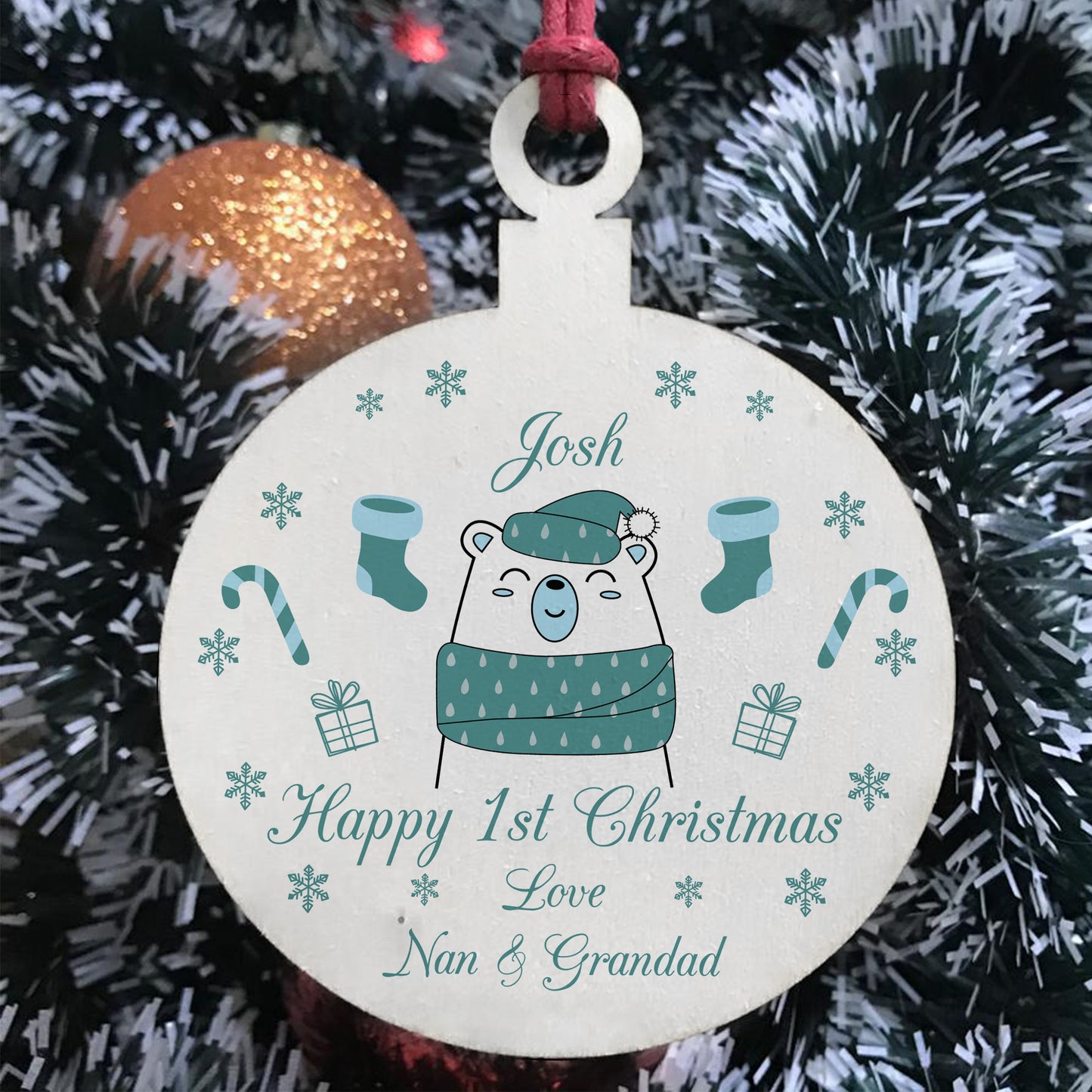 1st Christmas Decoration For Baby PERSONALISED Baby Boy Gift