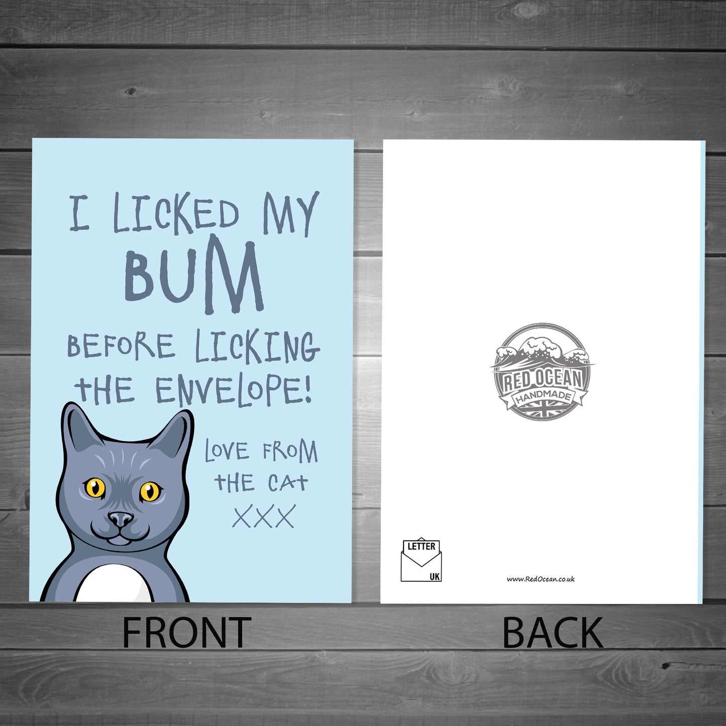 Funny Birthday Card From The Cat Pet Animal Cat Bum Rude Card