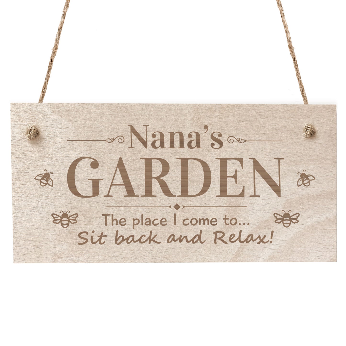 Nanas Garden Sign Hanging Engraved Plaque Garden Signs