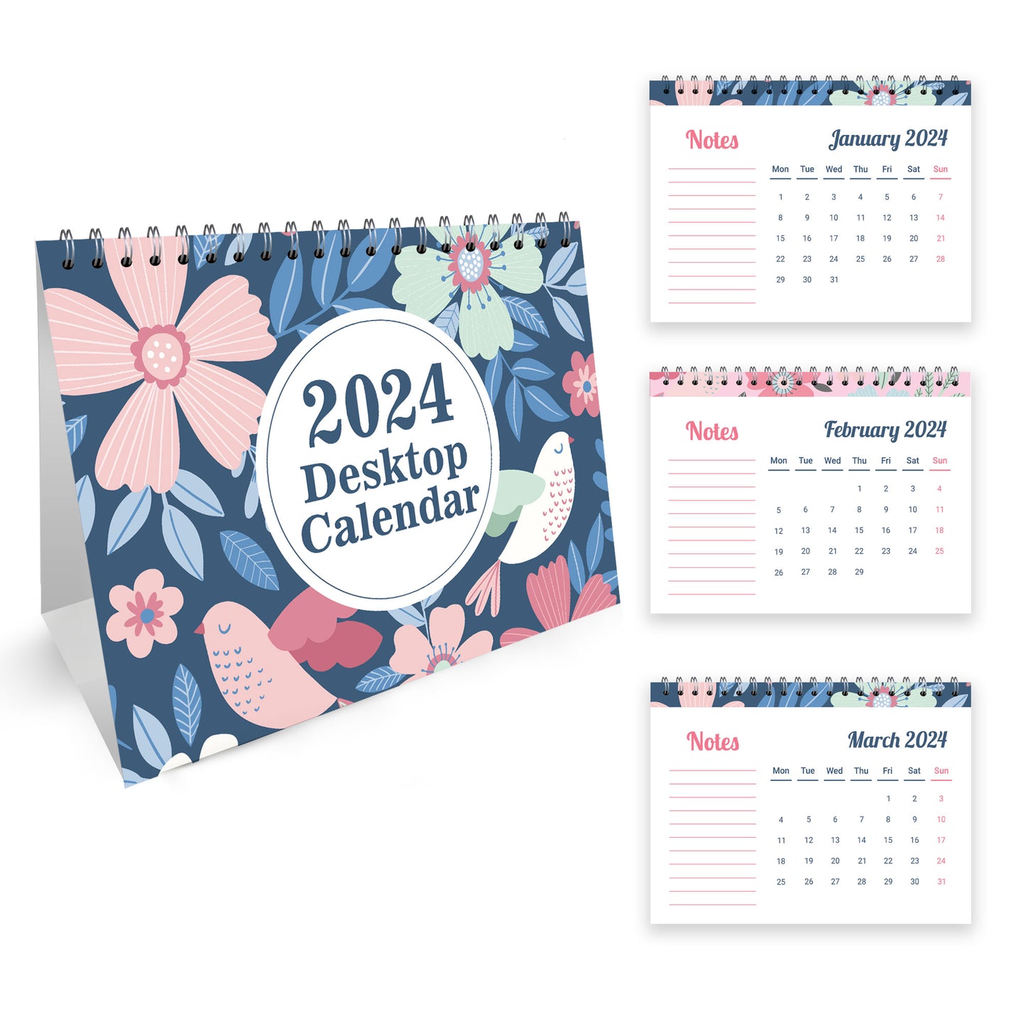 2024 Calendar Desk Calendar 2024 Monthly Desktop Calendar