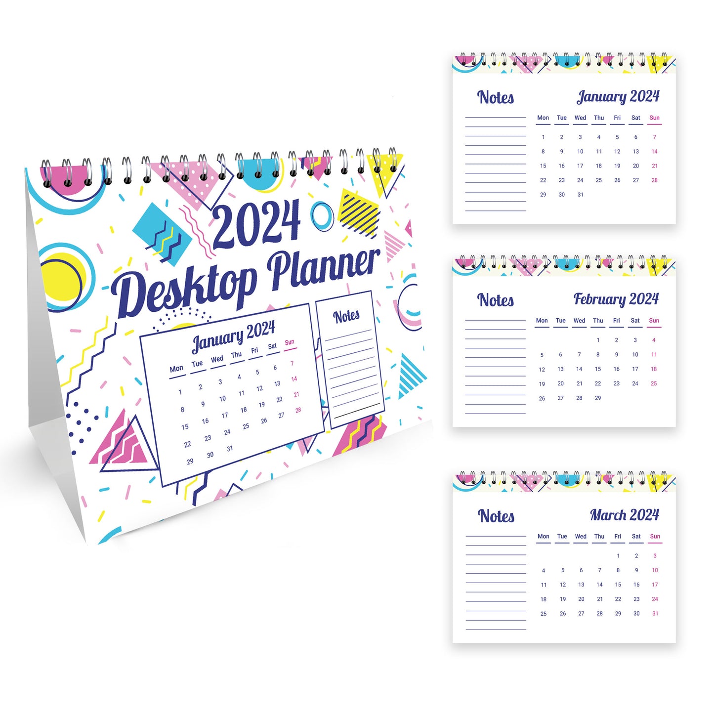 2024 A5 Desktop Office Planner Calendar One Month to View Home