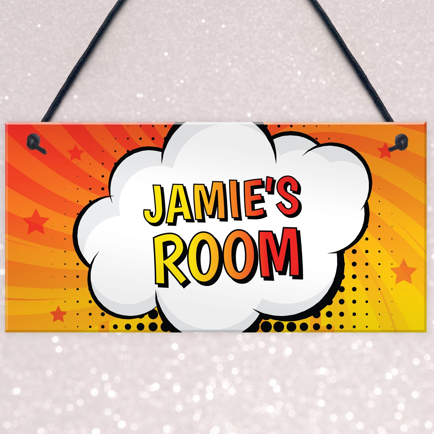 Superhero Personalised Door Sign Plaque Kids Bedroom Gift Boys