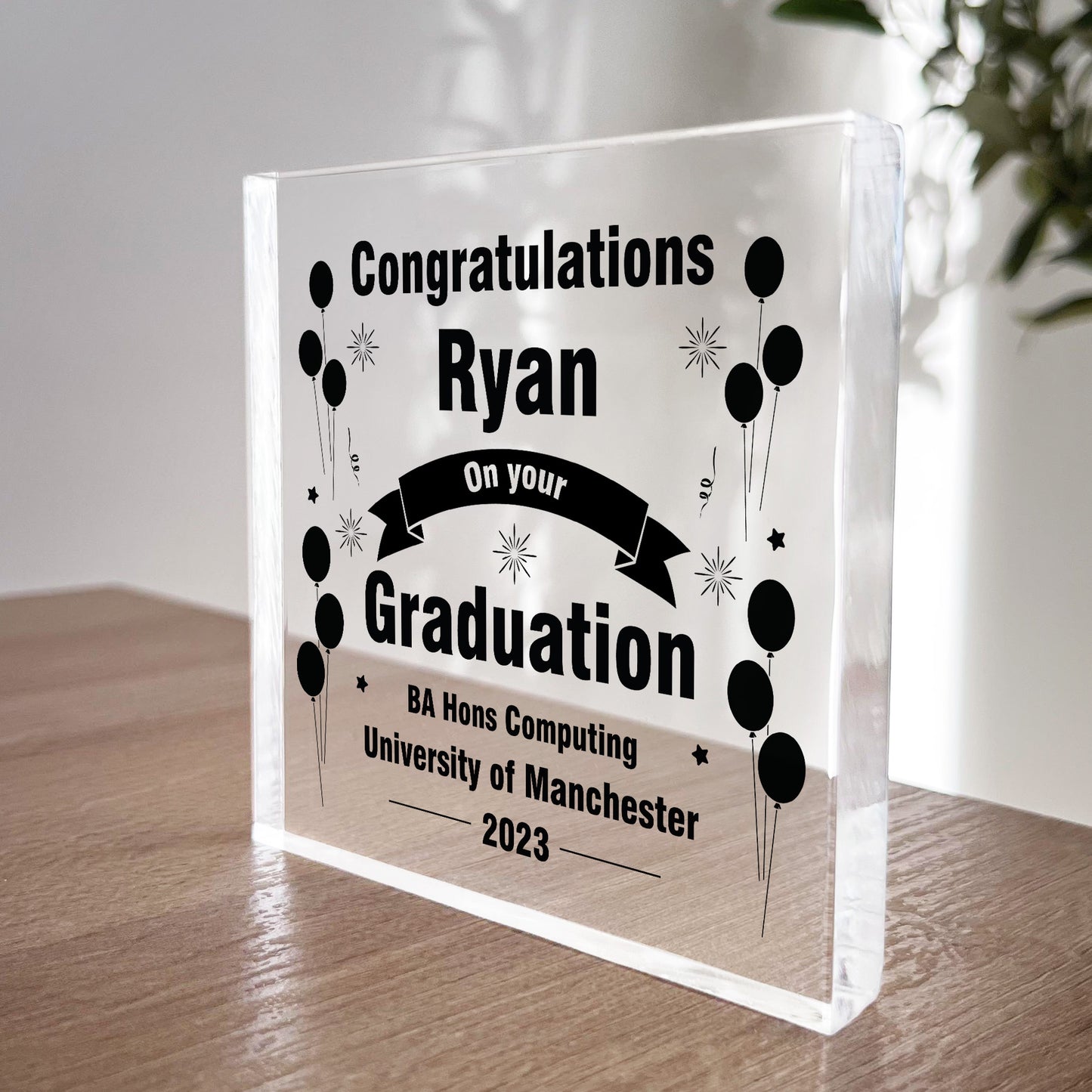 Congratulations On Your Graduation Personalised Acrylic Block