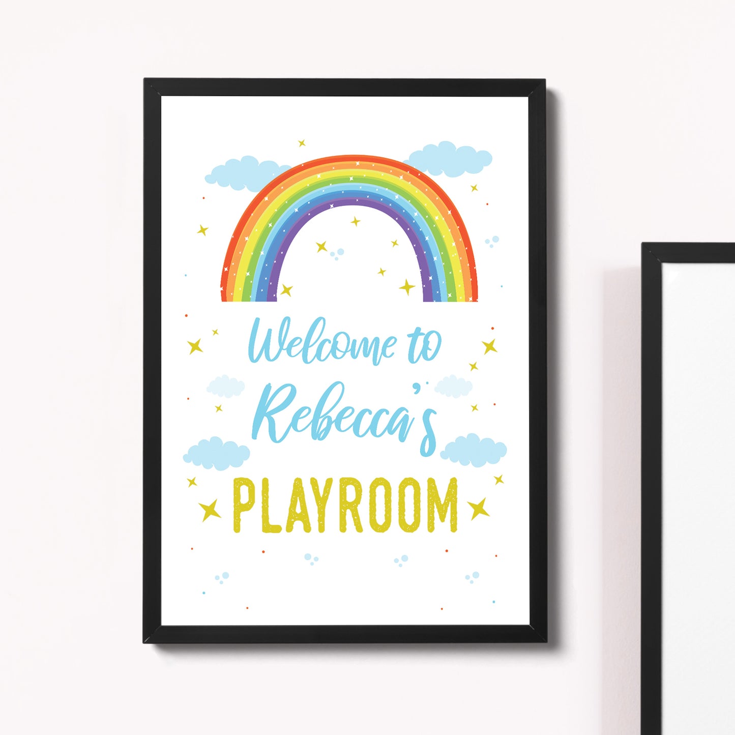 Personalised Kids Play Room Wall Print Nursery Decorations Art