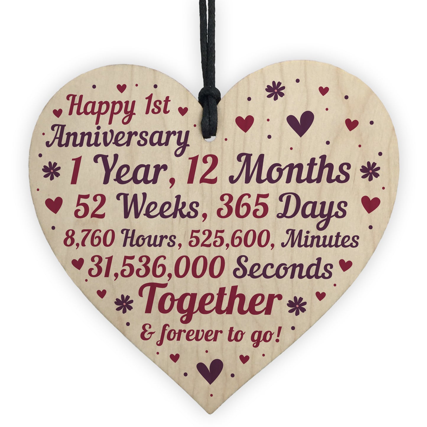 1st Anniversary Gifts for Couple Wood Heart First Anniversary