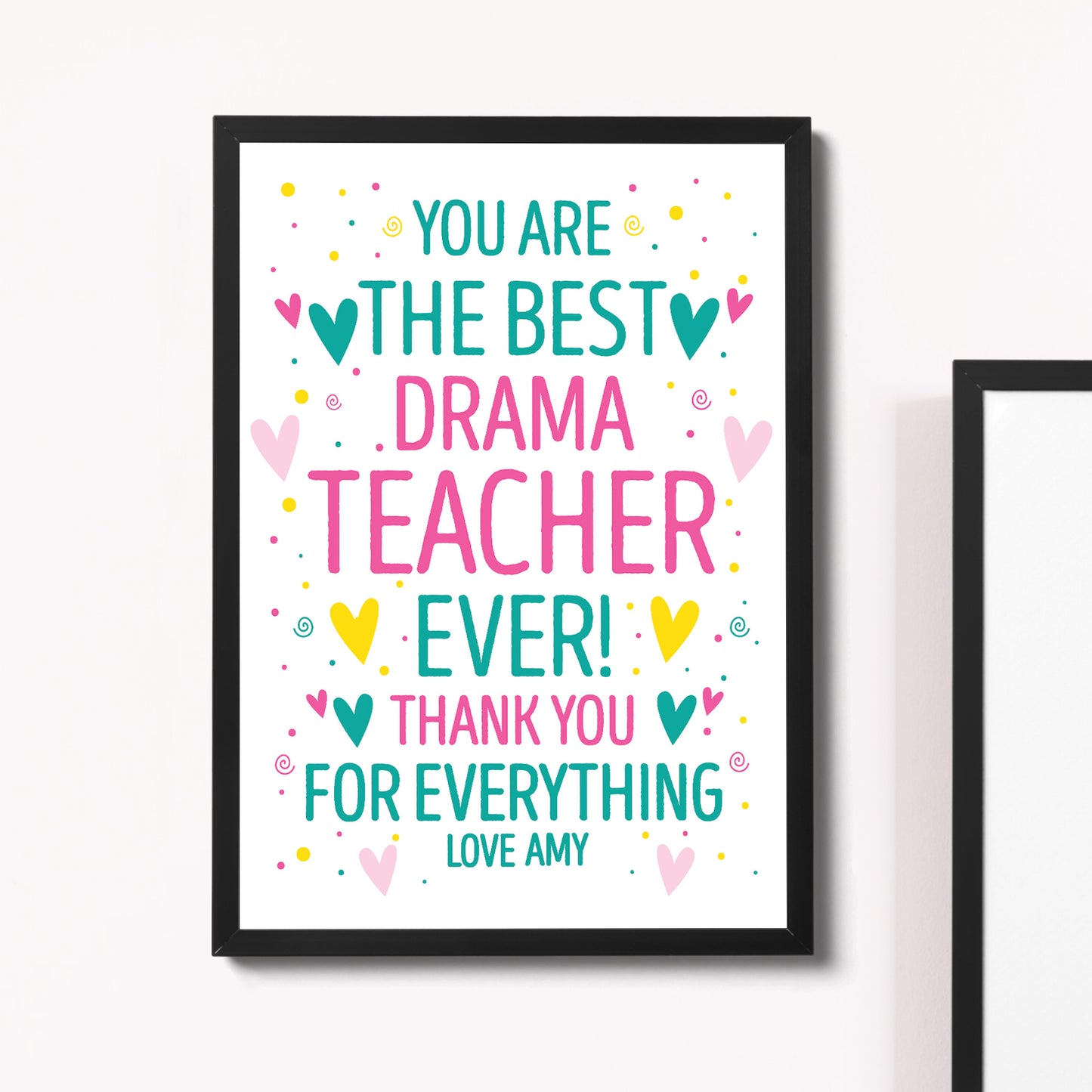 Personalised Thank You Print Gift Music Dance Drama Teacher Gift