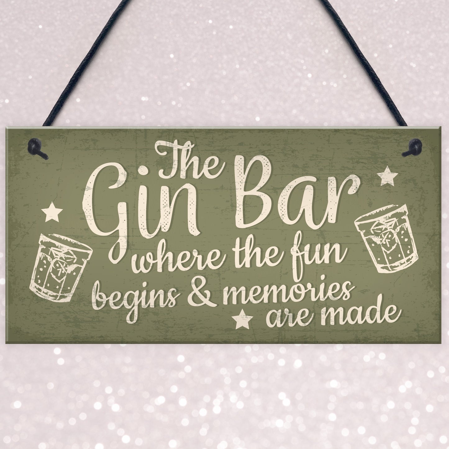 Bar Sign Novelty Hanging Home Gin Bar Pub Plaque Funny Man Cave