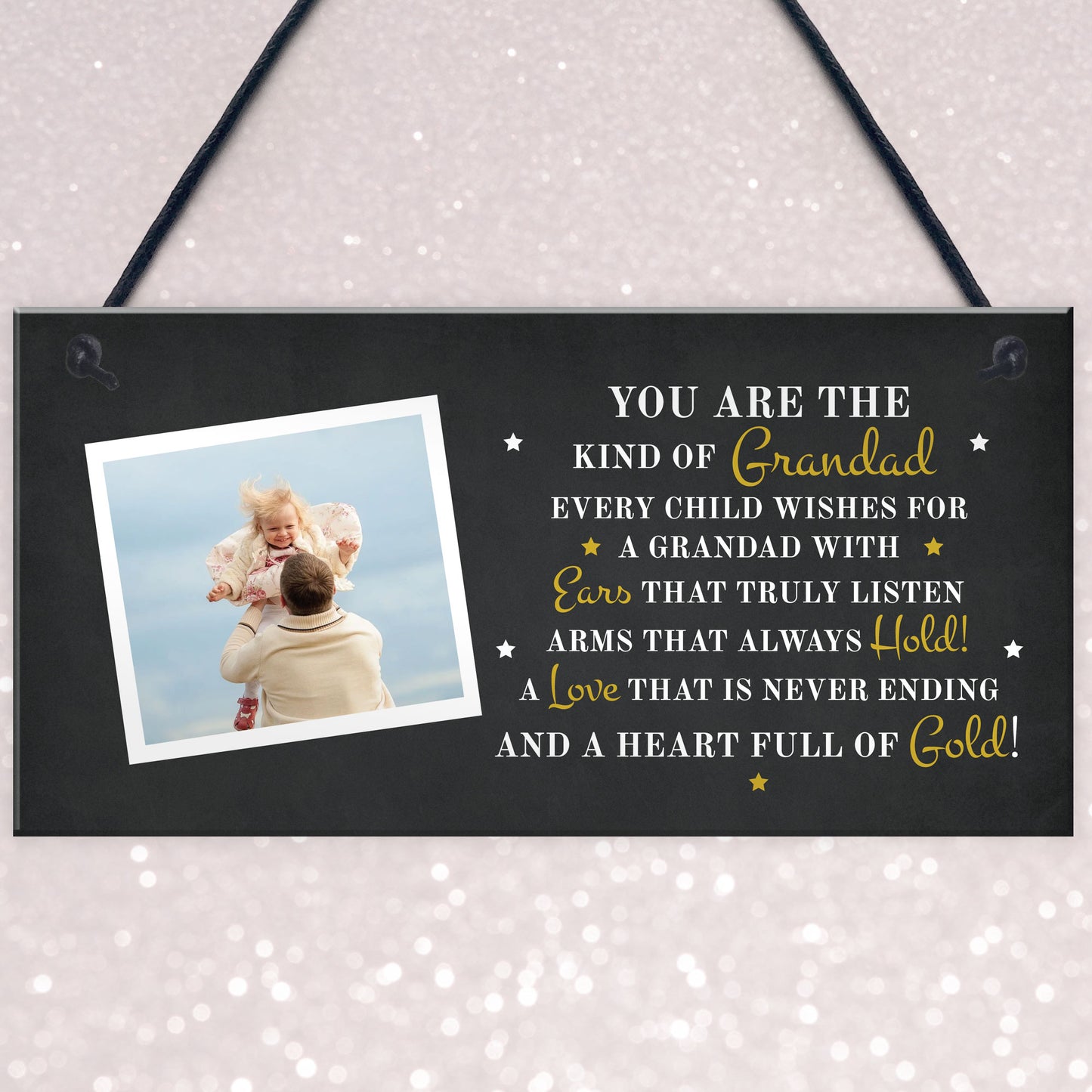 Personalised Sign Photo Gift For Grandad Fathers Day Birthday