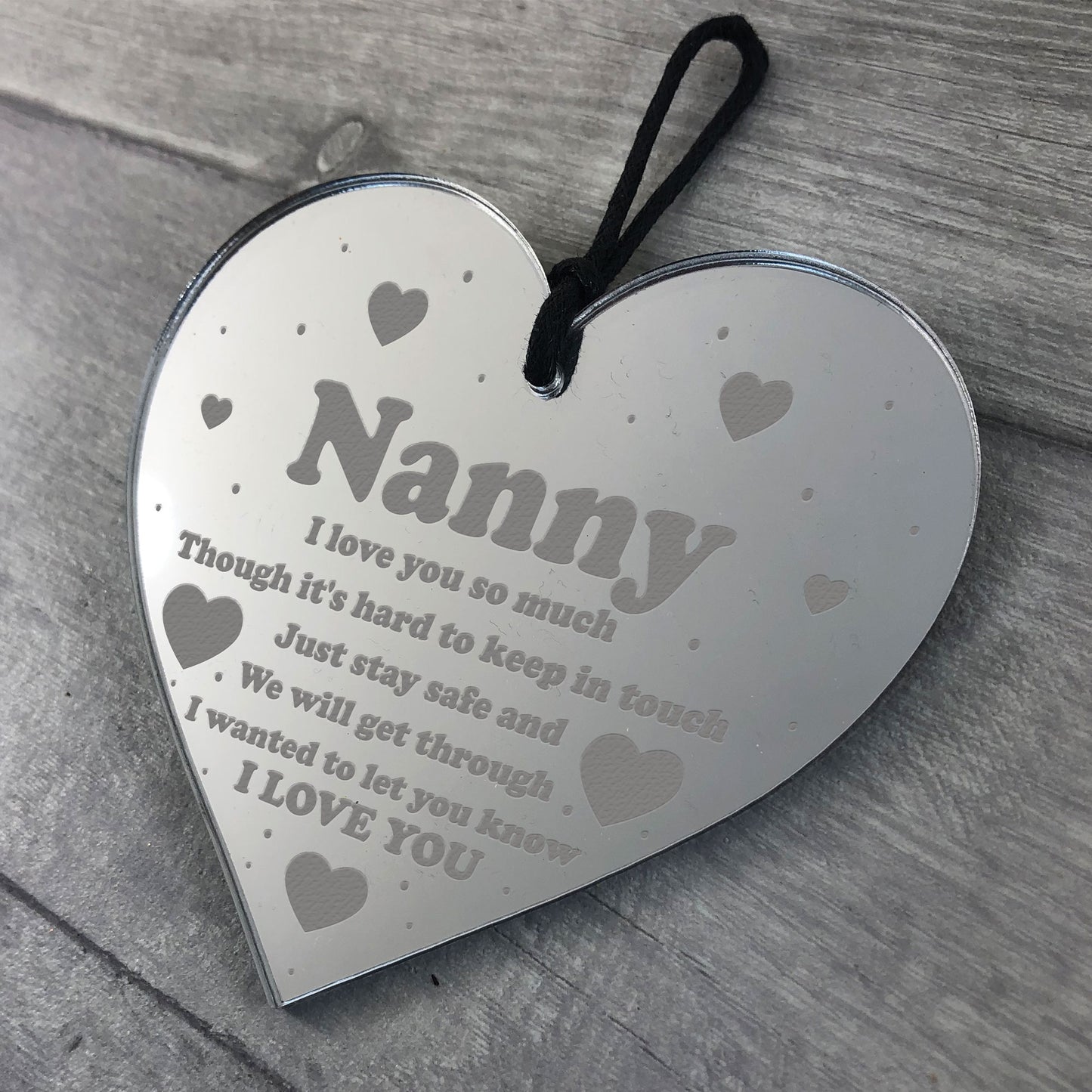Nanny Birthday Christmas Gift Engraved Heart Lockdown Gift