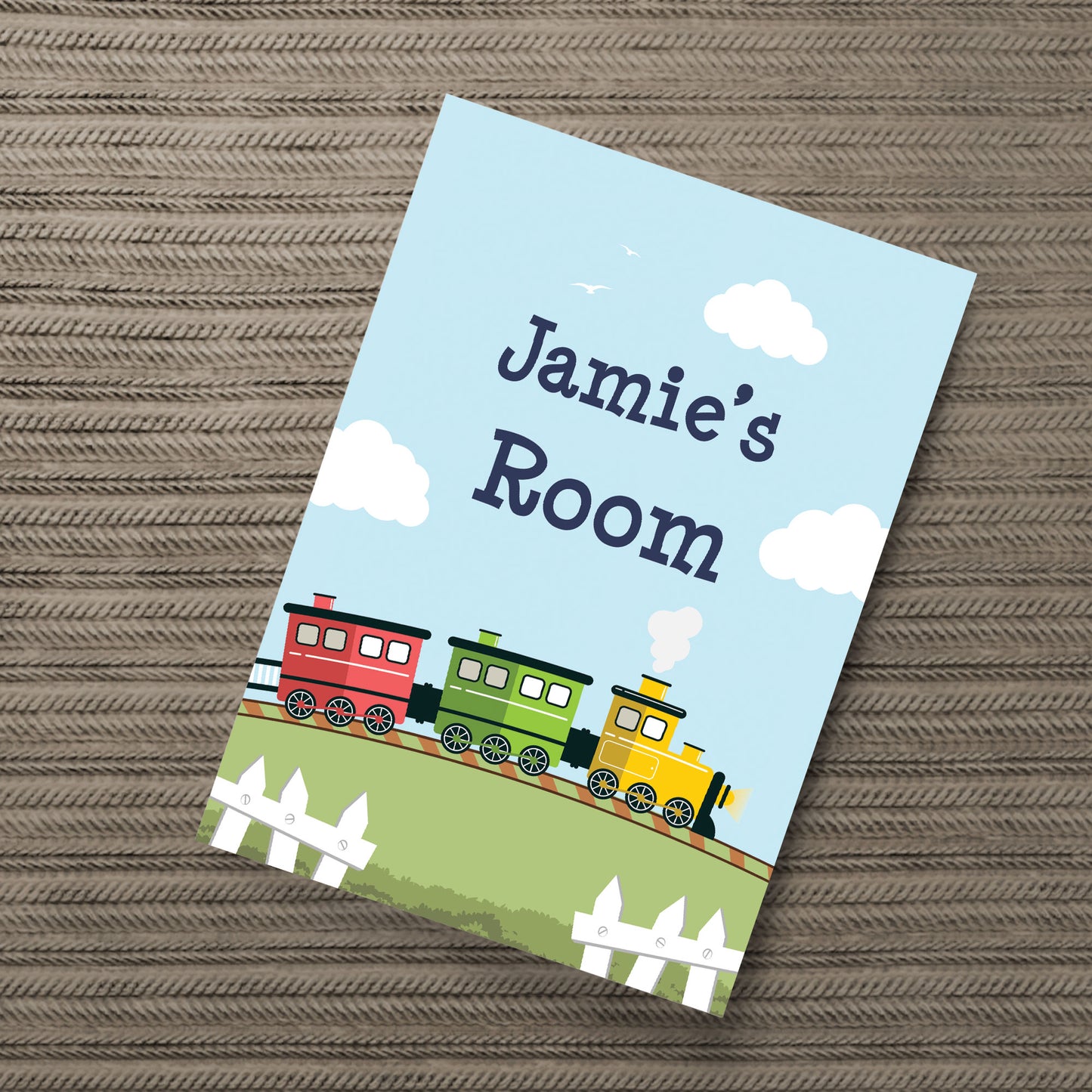 Personalised Boys Bedroom Decor Nursery Art Train Print Picture